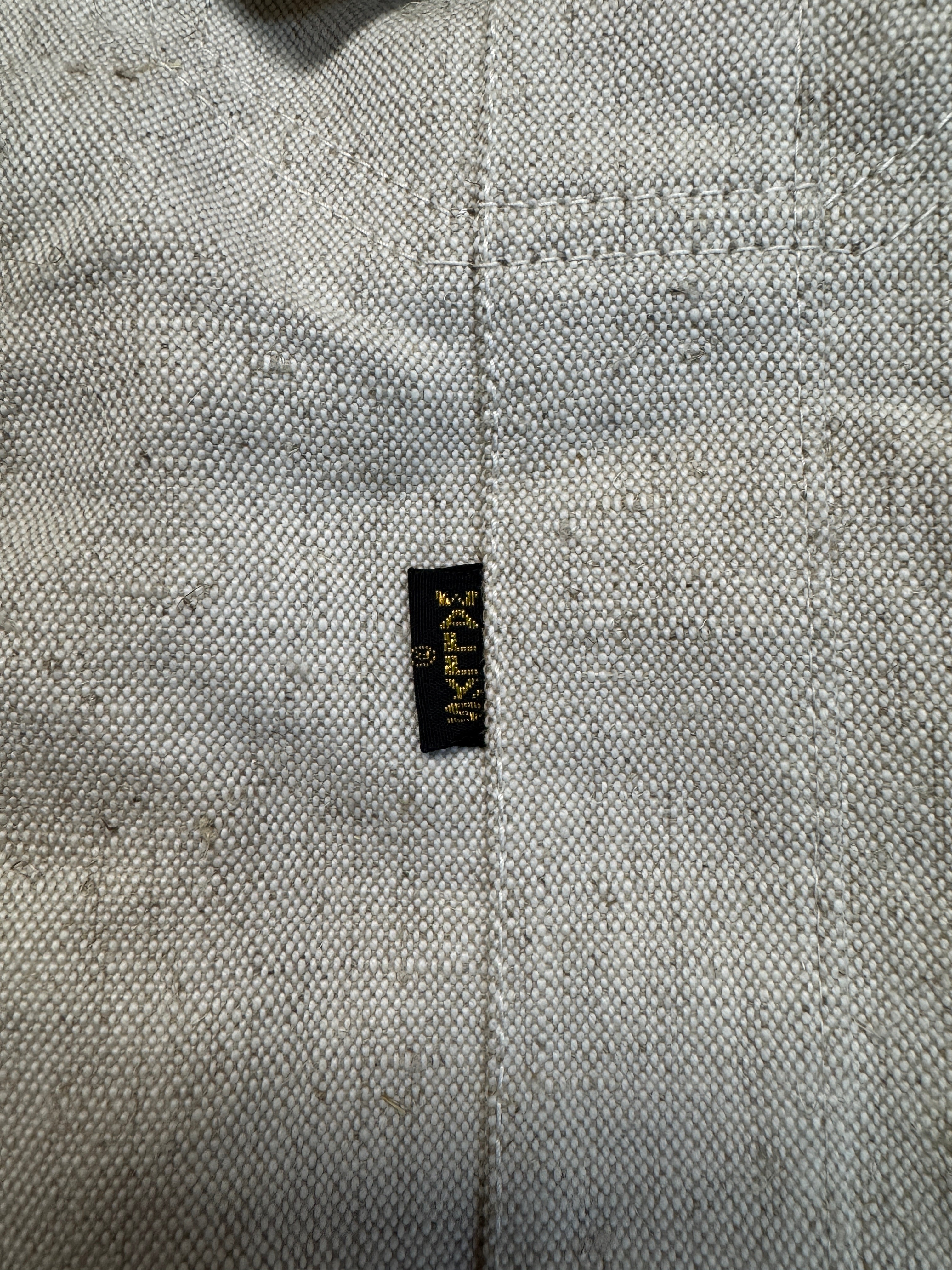 70s Wallys Flachs/Baumwolle Jacke Deadstock Meliert Creme Braun (36) M - RareRags