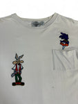 Vintage ACME Clothing Shirt 90s Looney Tunes "roadrunner and coyote" Weiß M