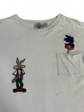 Vintage ACME Clothing Shirt 90s Looney Tunes "roadrunner and coyote" Weiß M