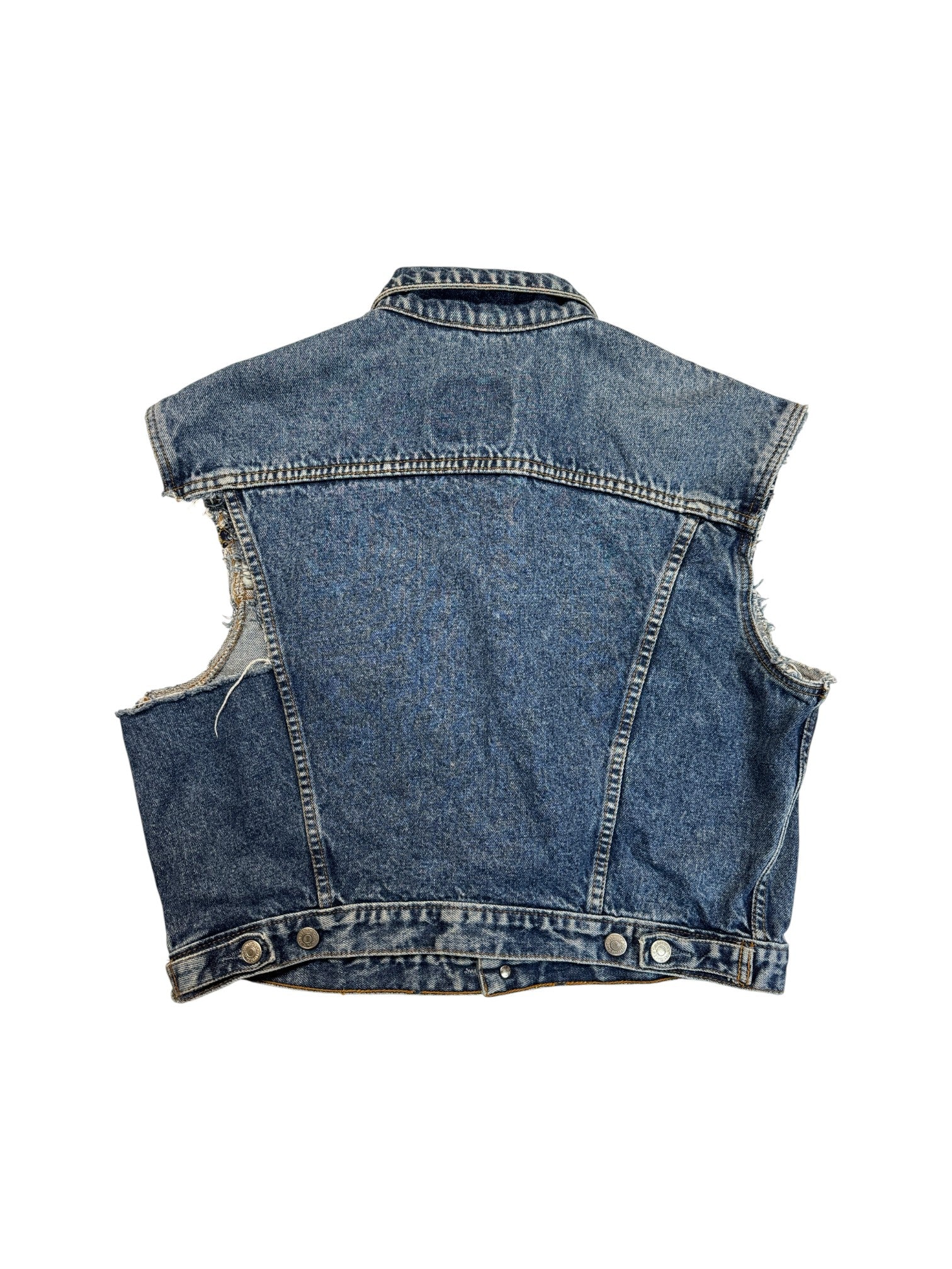 80s Levis Cut-Off Jeansweste Blau M - RareRags