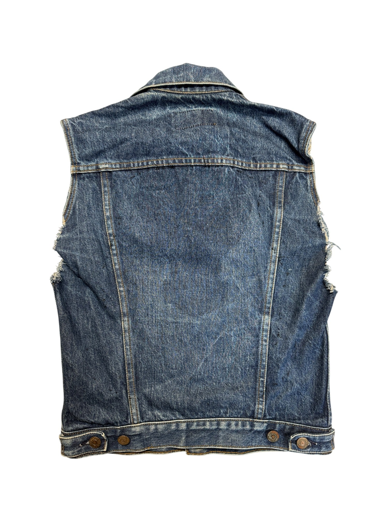 70s Levis Damen Cut-Off Jeansweste Blau 34 XS-S - RareRags