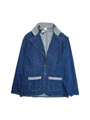 70s Wrangler Denim Blazer Junior Misses Blau S - RareRags