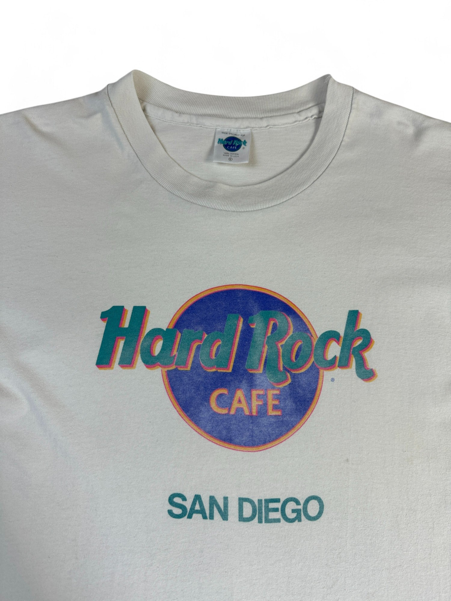 Vintage Hard Rock Cafe Shirt 90s San Diego Single Stitch Made In USA Weiß L