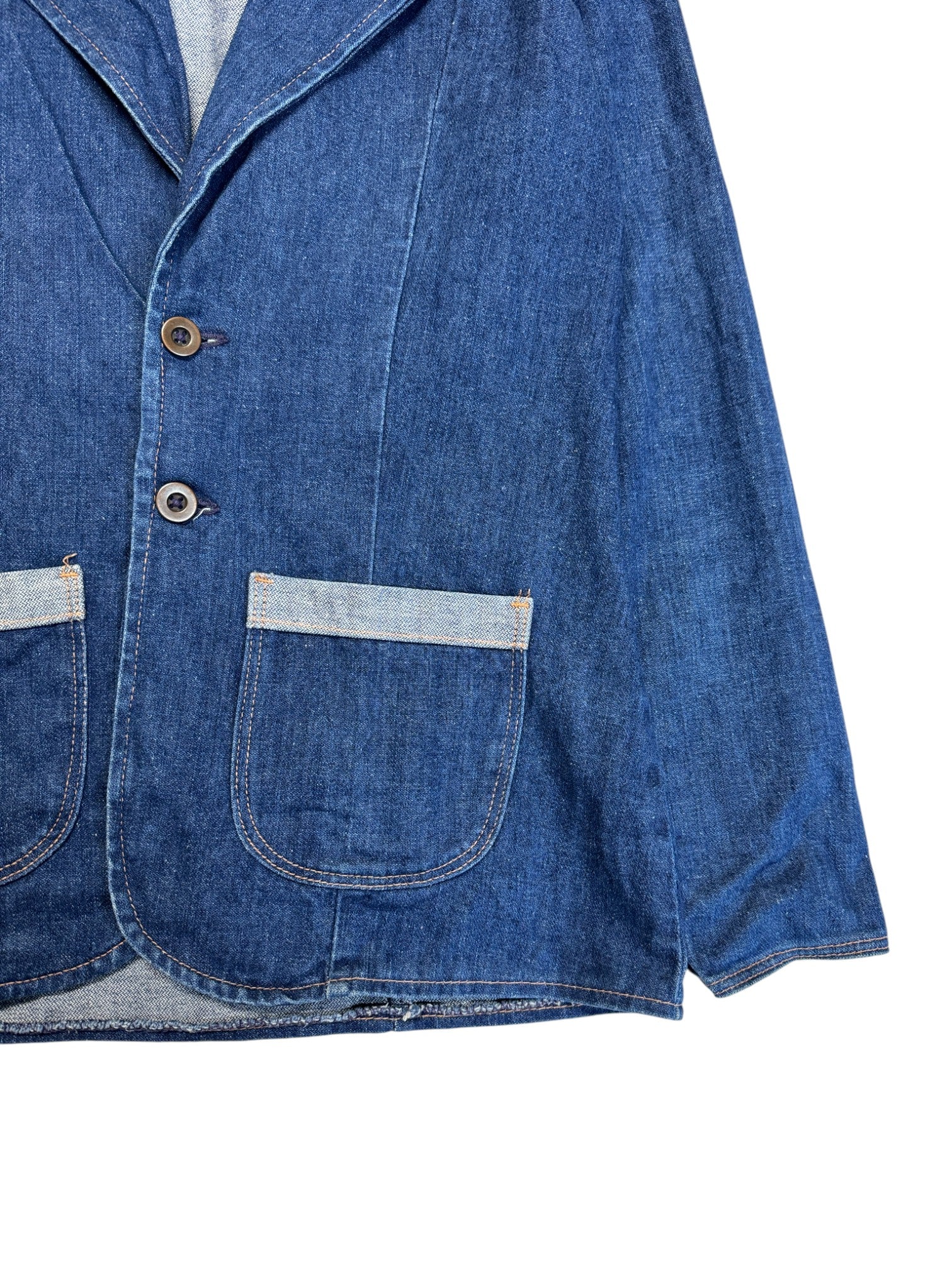 70s Wrangler Denim Blazer Junior Misses Blau S - RareRags