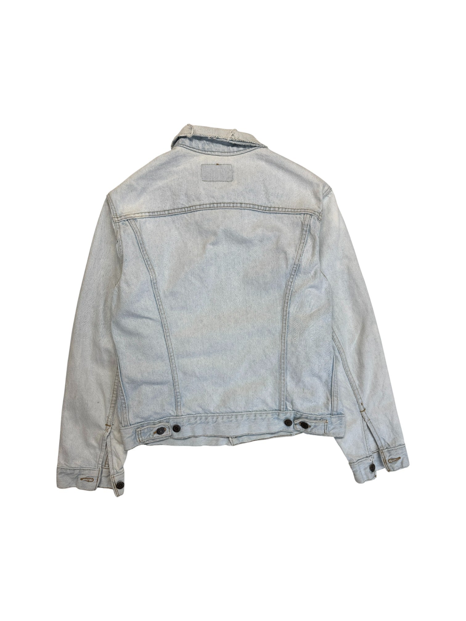 80s Levis Trucker Denim Jacket Made In USA 527 Weiß/Hellblau M - RareRags