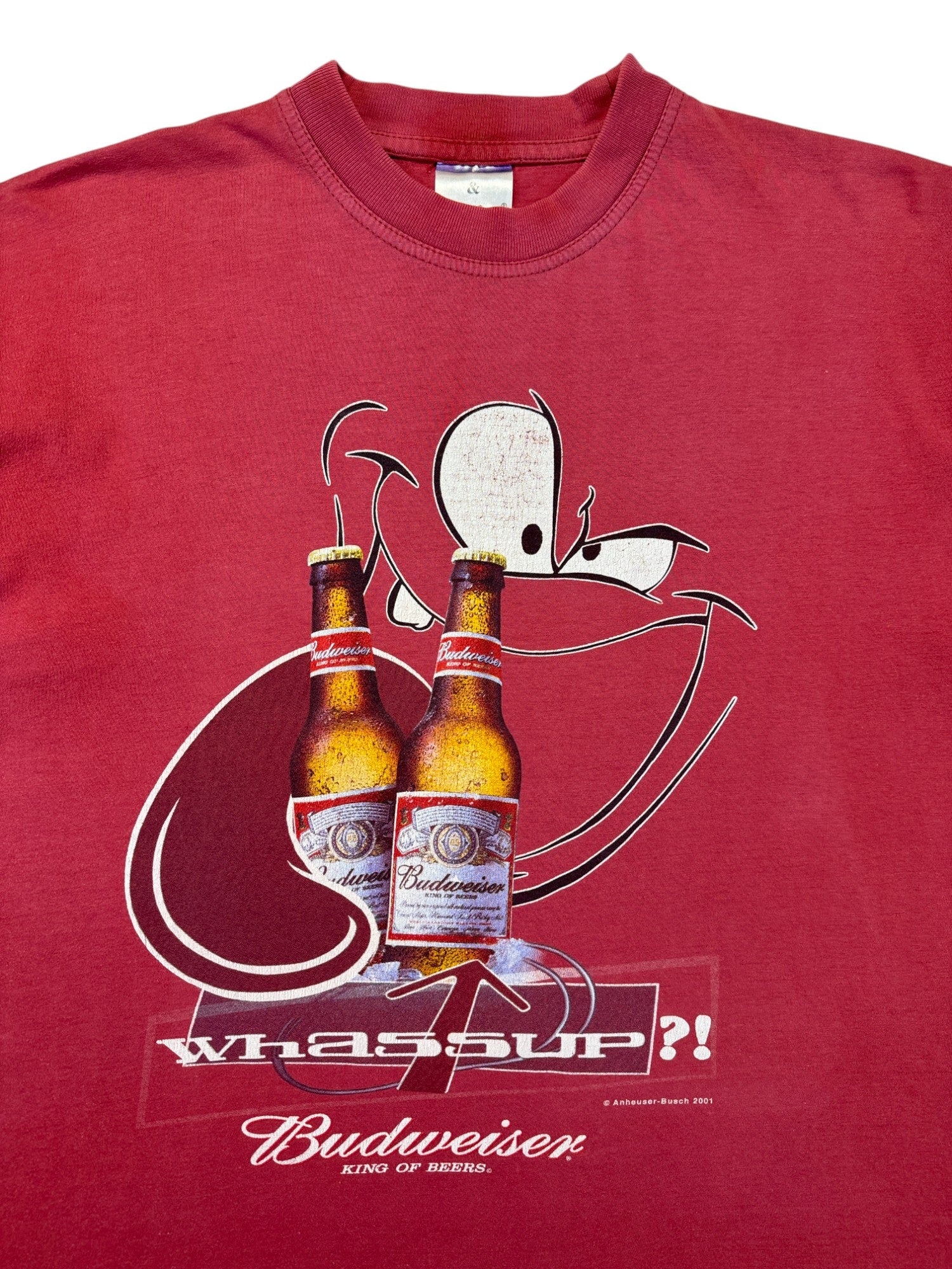 B&C Shirt 2001 Budweiser "Whassup?!" Anheuser-Busch Rot L