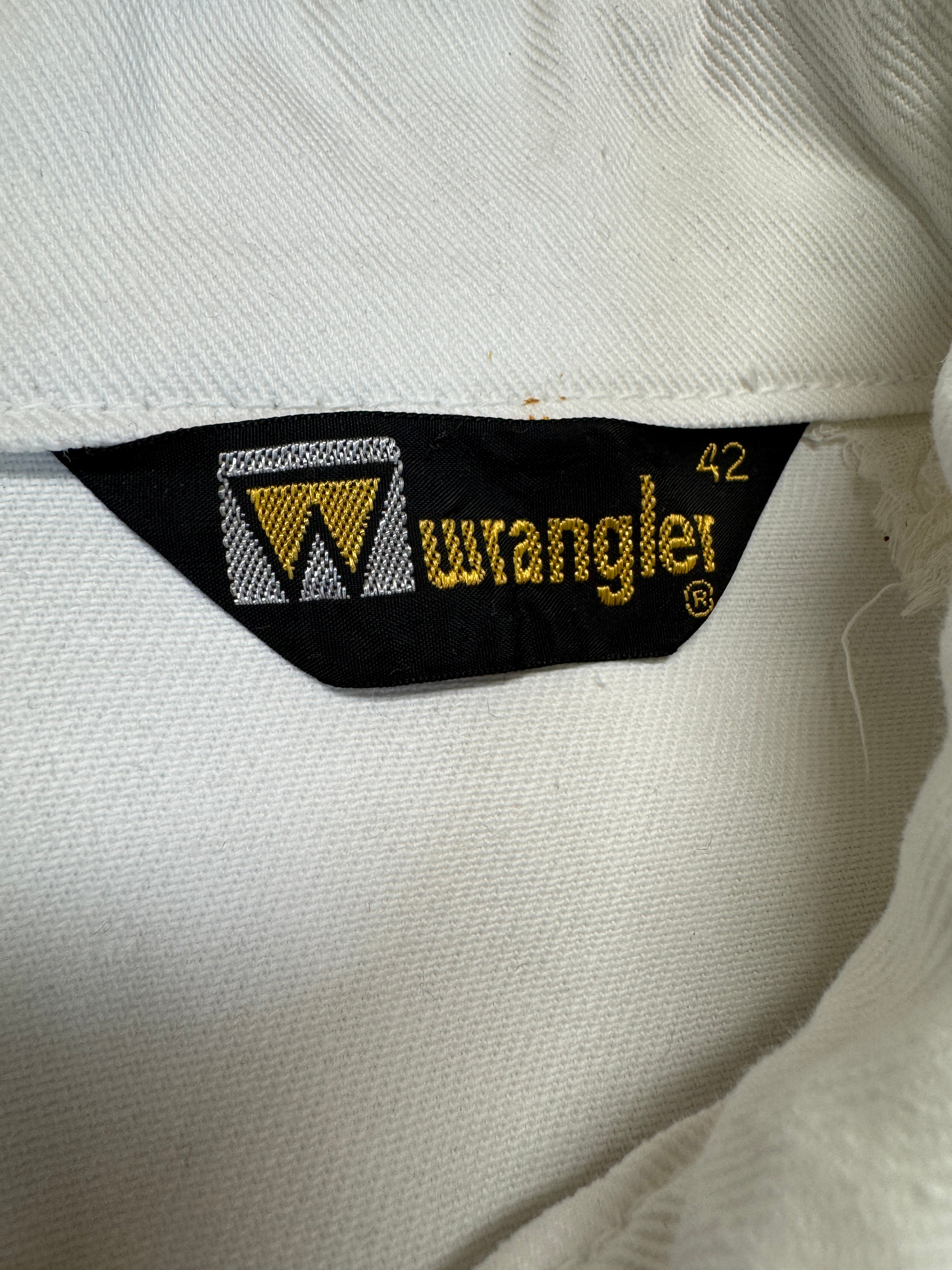 70s Wrangler Jeansjacke Weiß M - RareRags