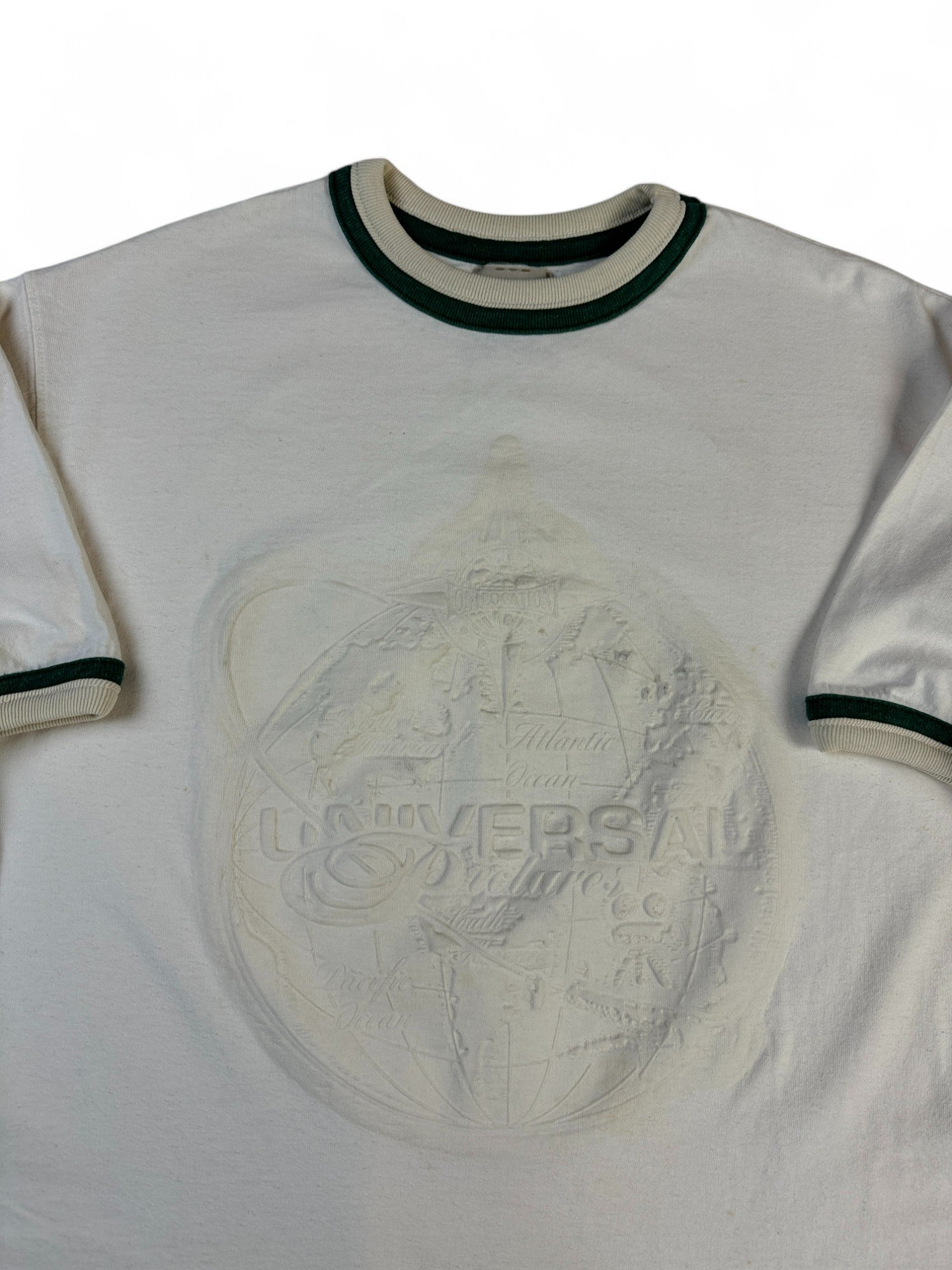 Vintage Universal Pictures Ringer-Shirt 3D Print Made In USA Weiß L