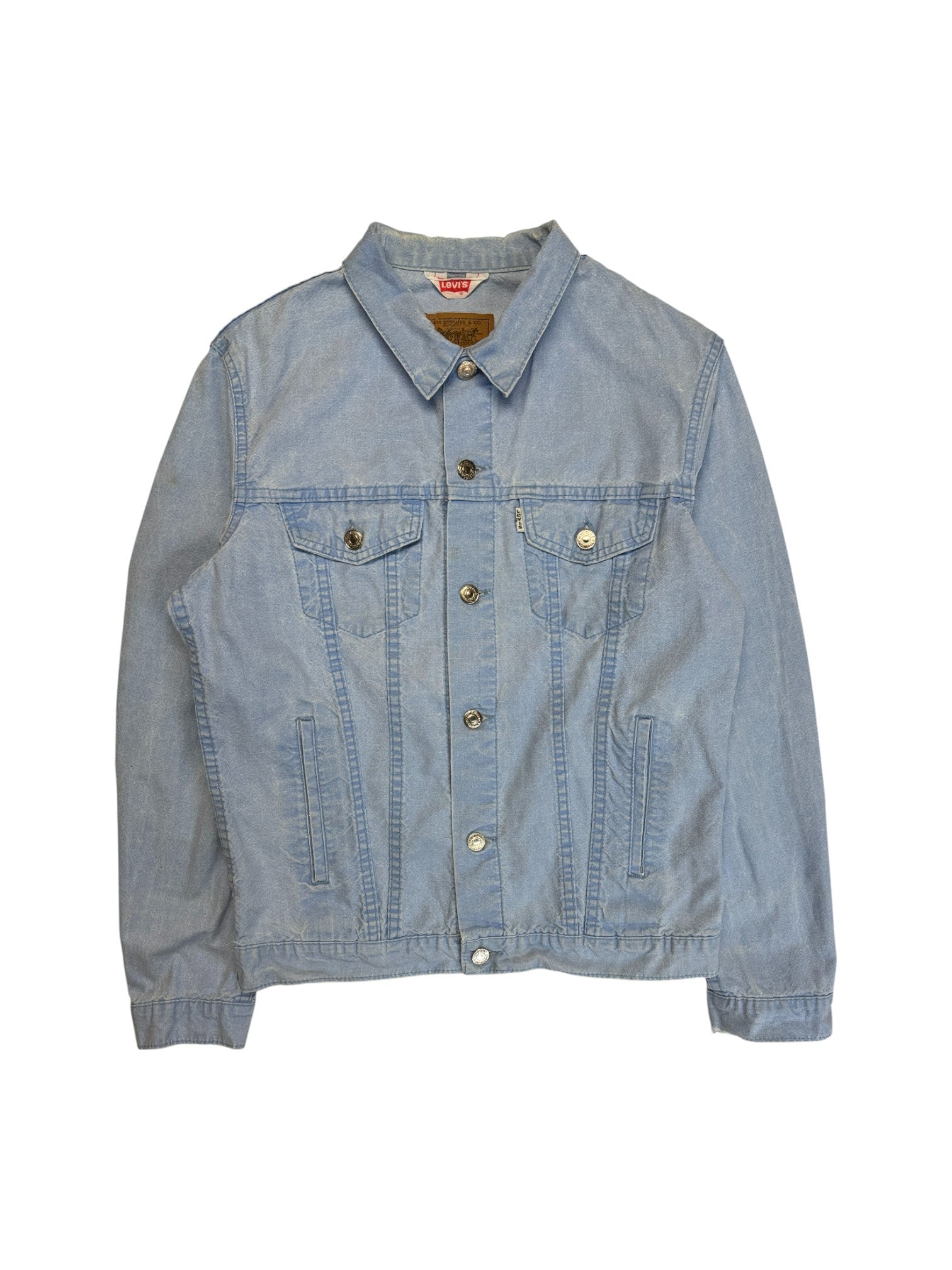 80s Levis Faux Denim Trucker Jacket White Tab 273 Made In France Hellblau 38 S - RareRags