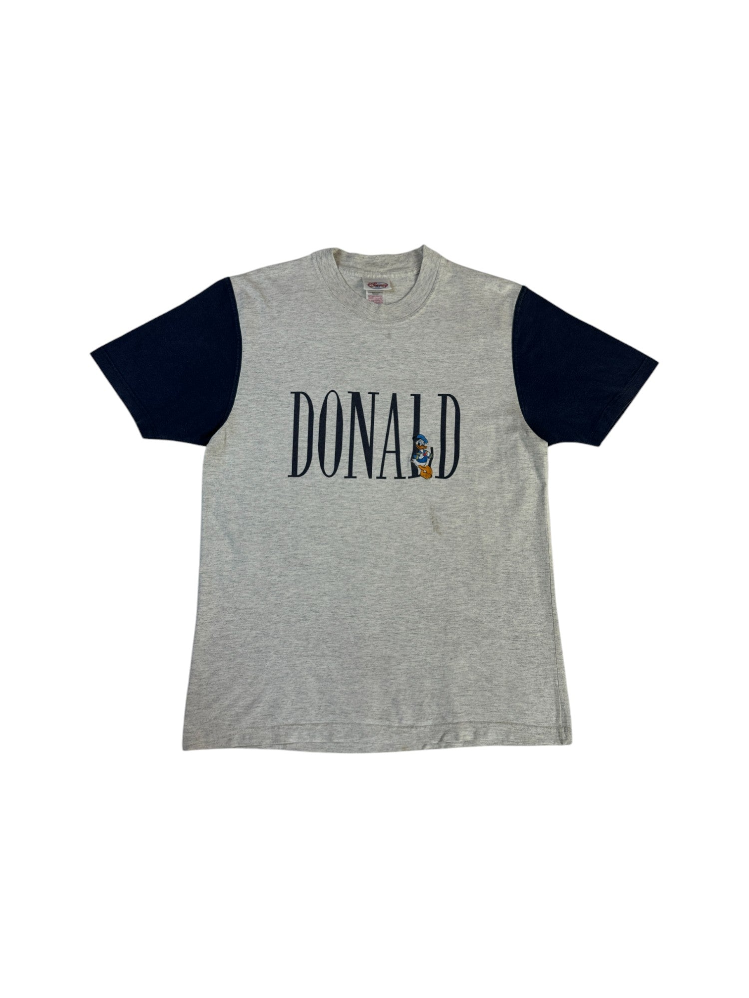 Vintage Disney Shirt 90s Donald Stick Grau Dunkelblau M
