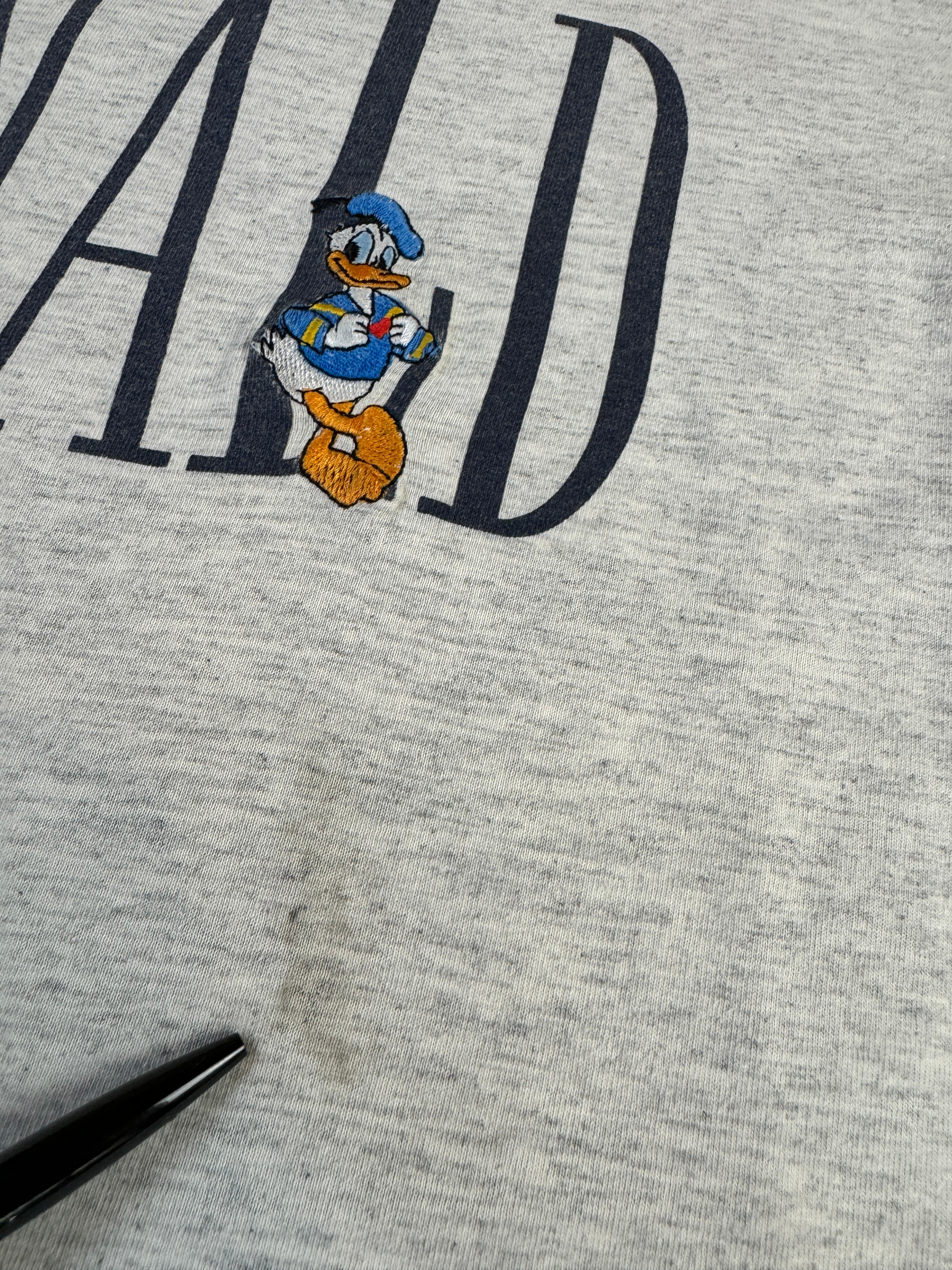 Vintage Disney Shirt 90s Donald Stick Grau Dunkelblau M