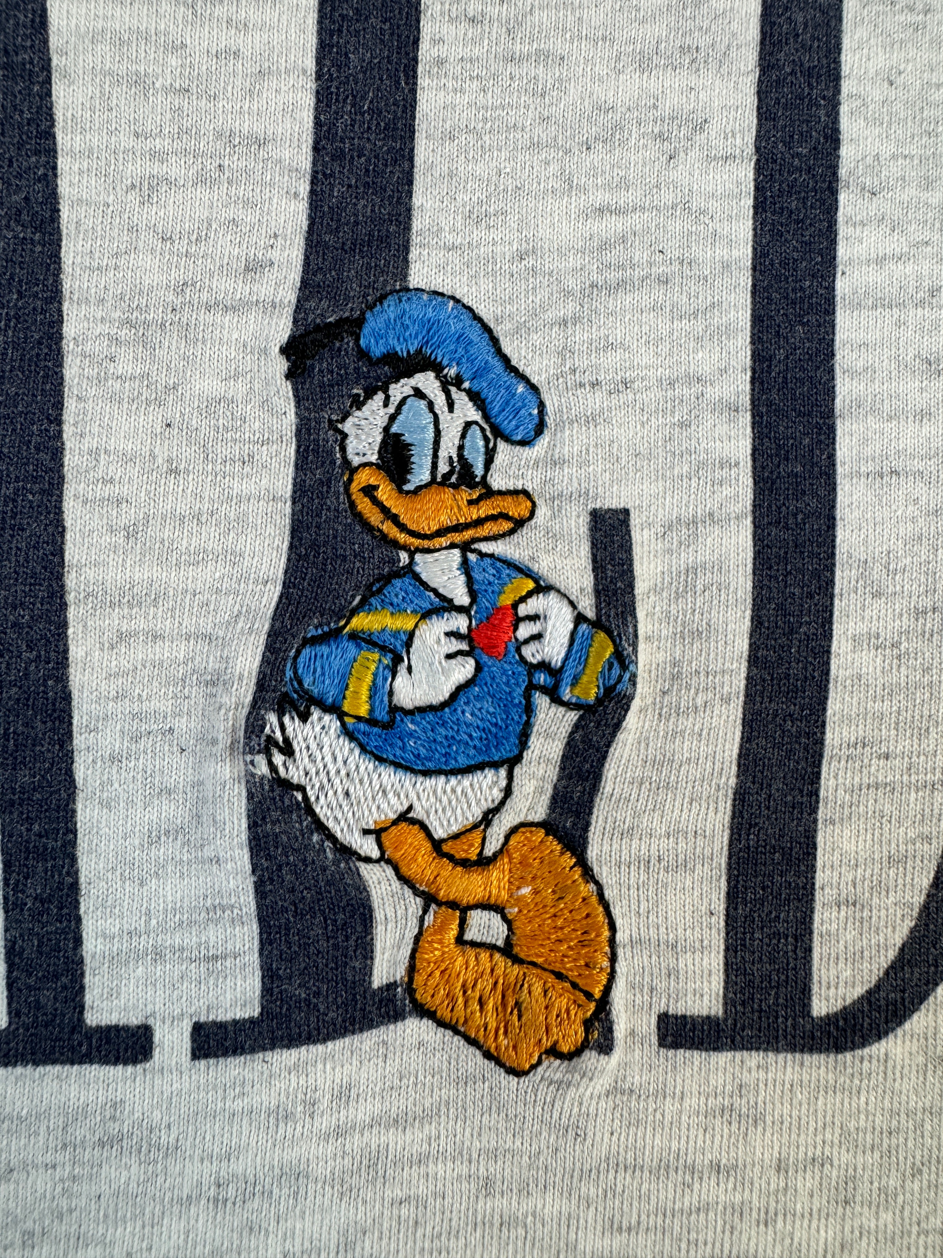 Vintage Disney Shirt 90s Donald Stick Grau Dunkelblau M