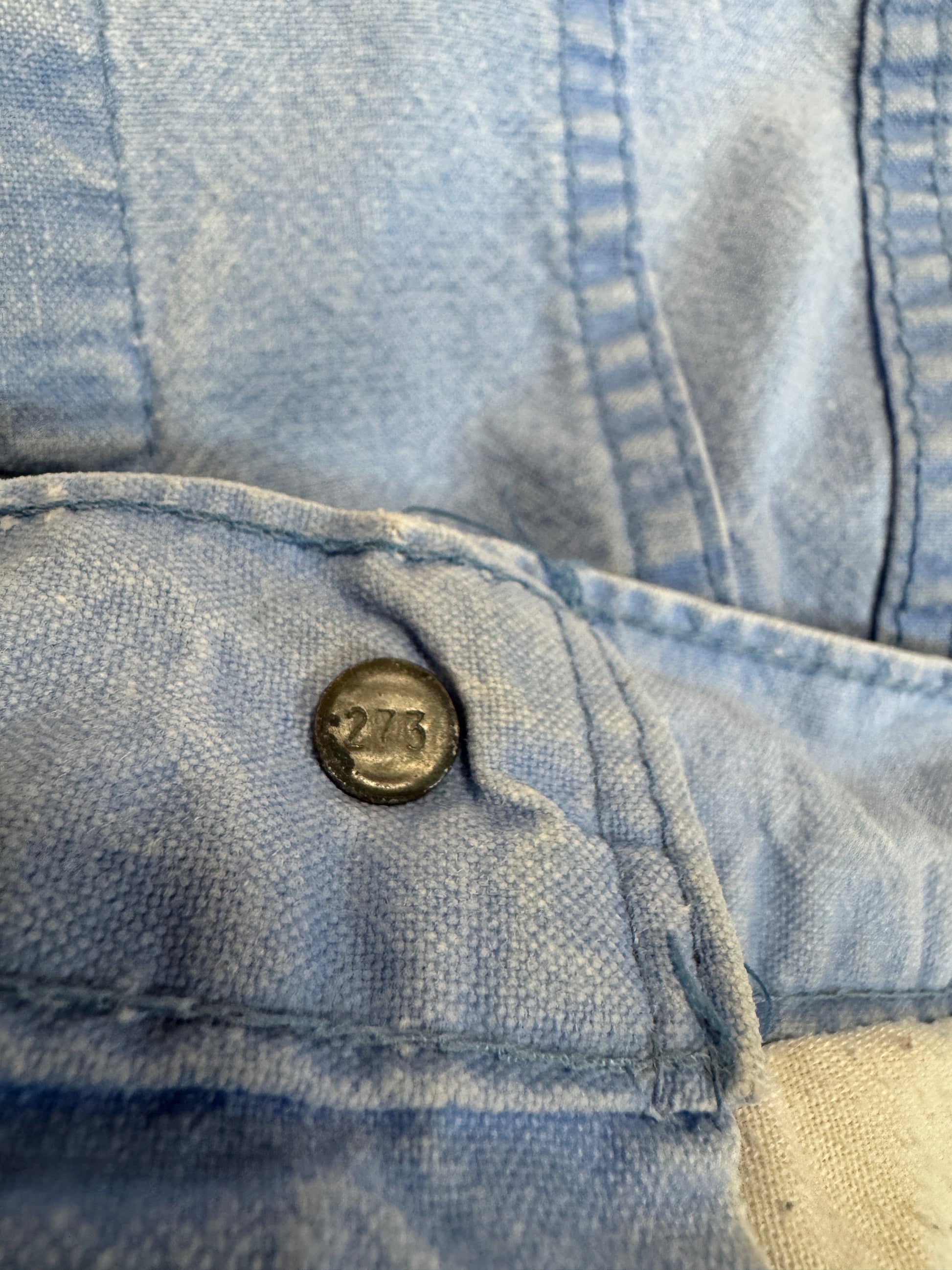 80s Levis Faux Denim Trucker Jacket White Tab 273 Made In France Hellblau 38 S - RareRags