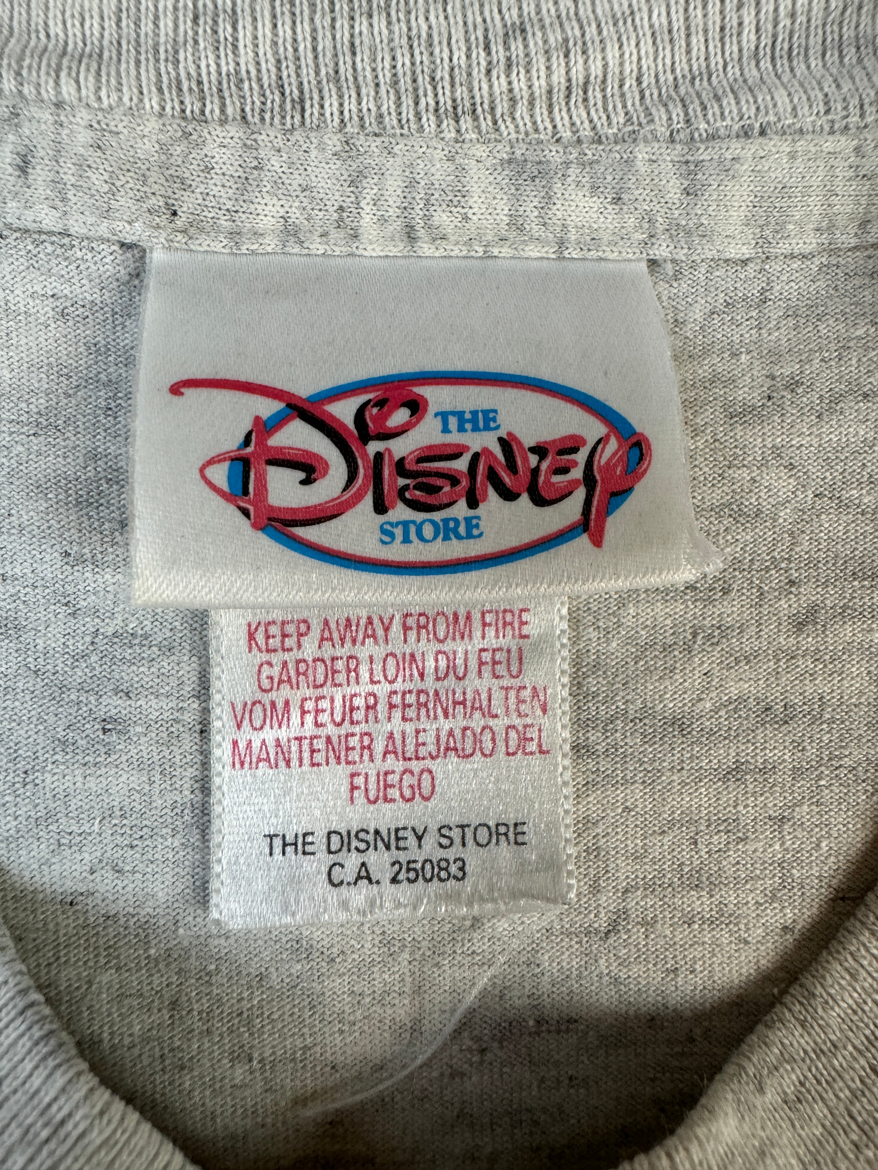 Vintage Disney Shirt 90s Donald Stick Grau Dunkelblau M