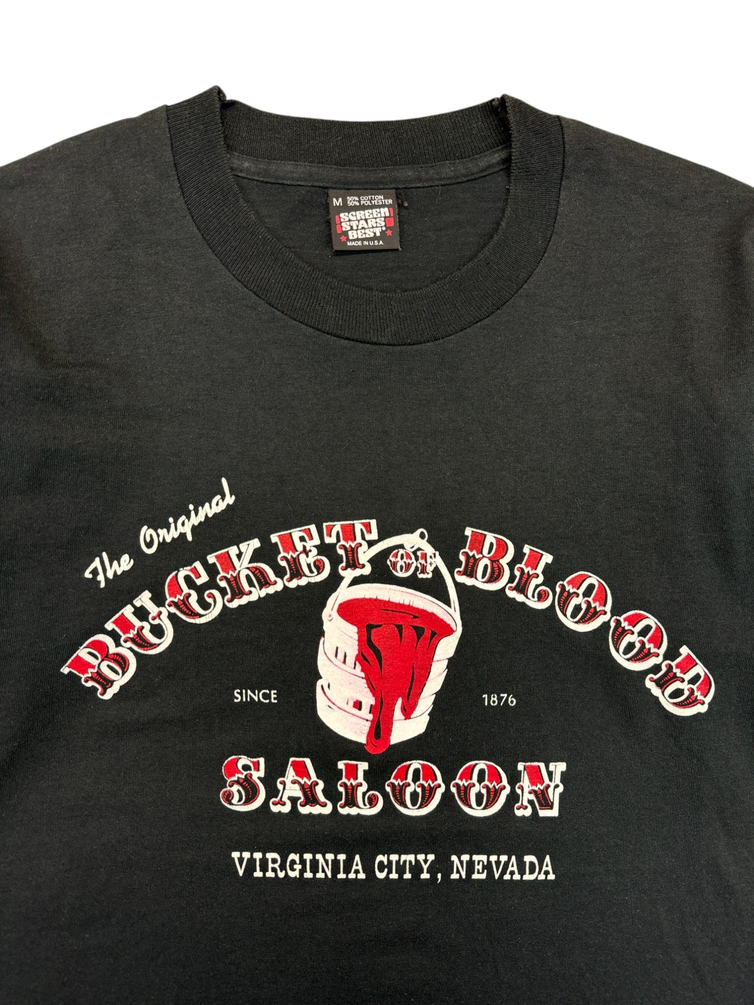 Vintage Screen Stars Shirt 90s "Bucket of Blood Saloon" Single Stitch Made In USA Schwarz M