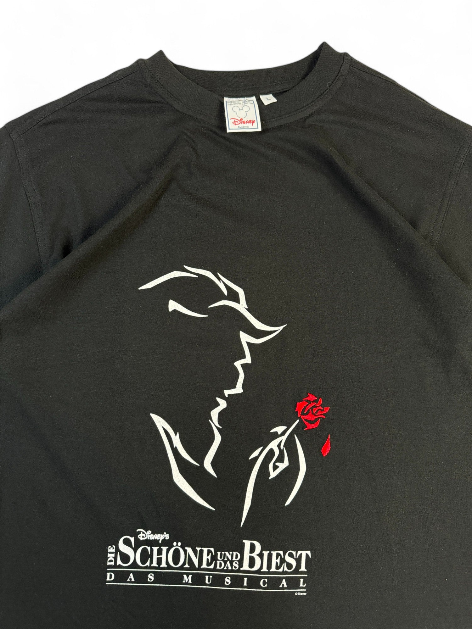 Vintage Disney Shirt 90s "Die Schöne und das Biest"-Musical Schwarz L