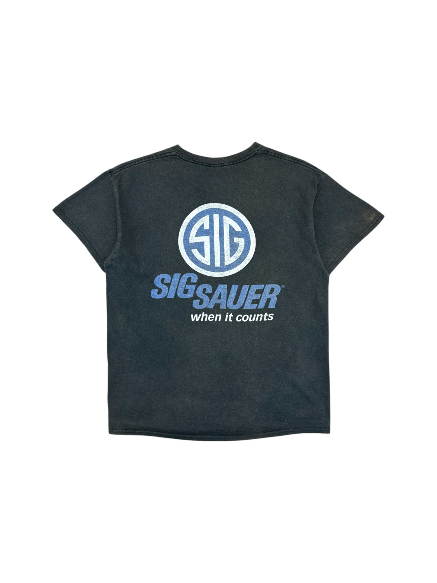 Sig Sauer Promo Shirt 00s "when it counts" Faded Schwarz M-L