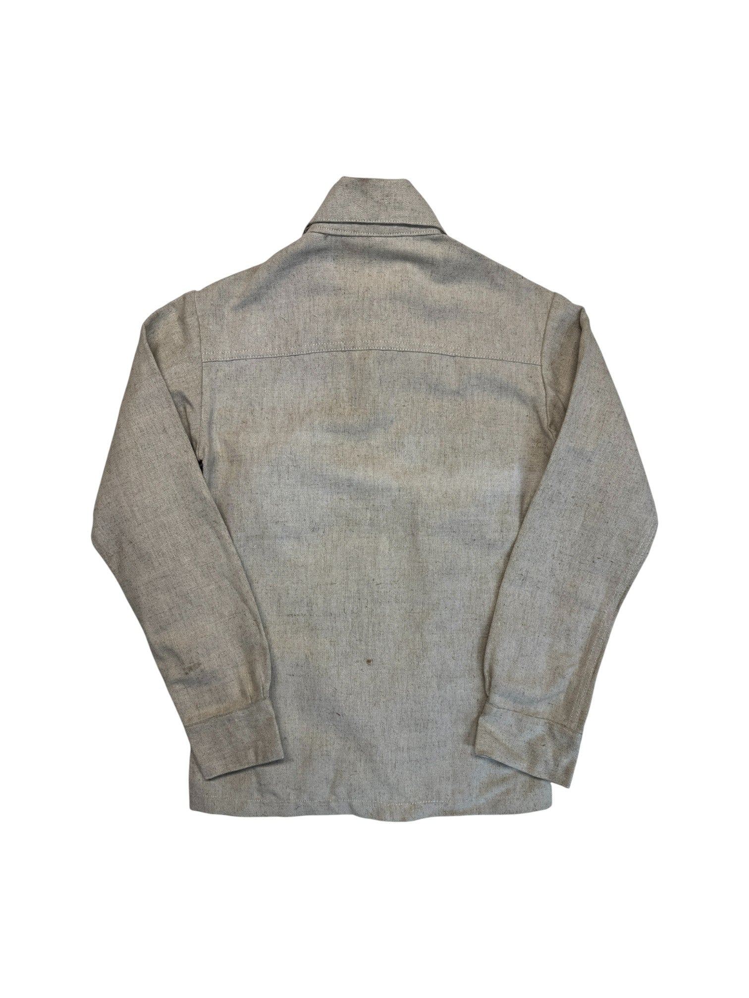 70s Wallys Flachs/Baumwolle Jacke Deadstock Meliert Creme Braun M - RareRags