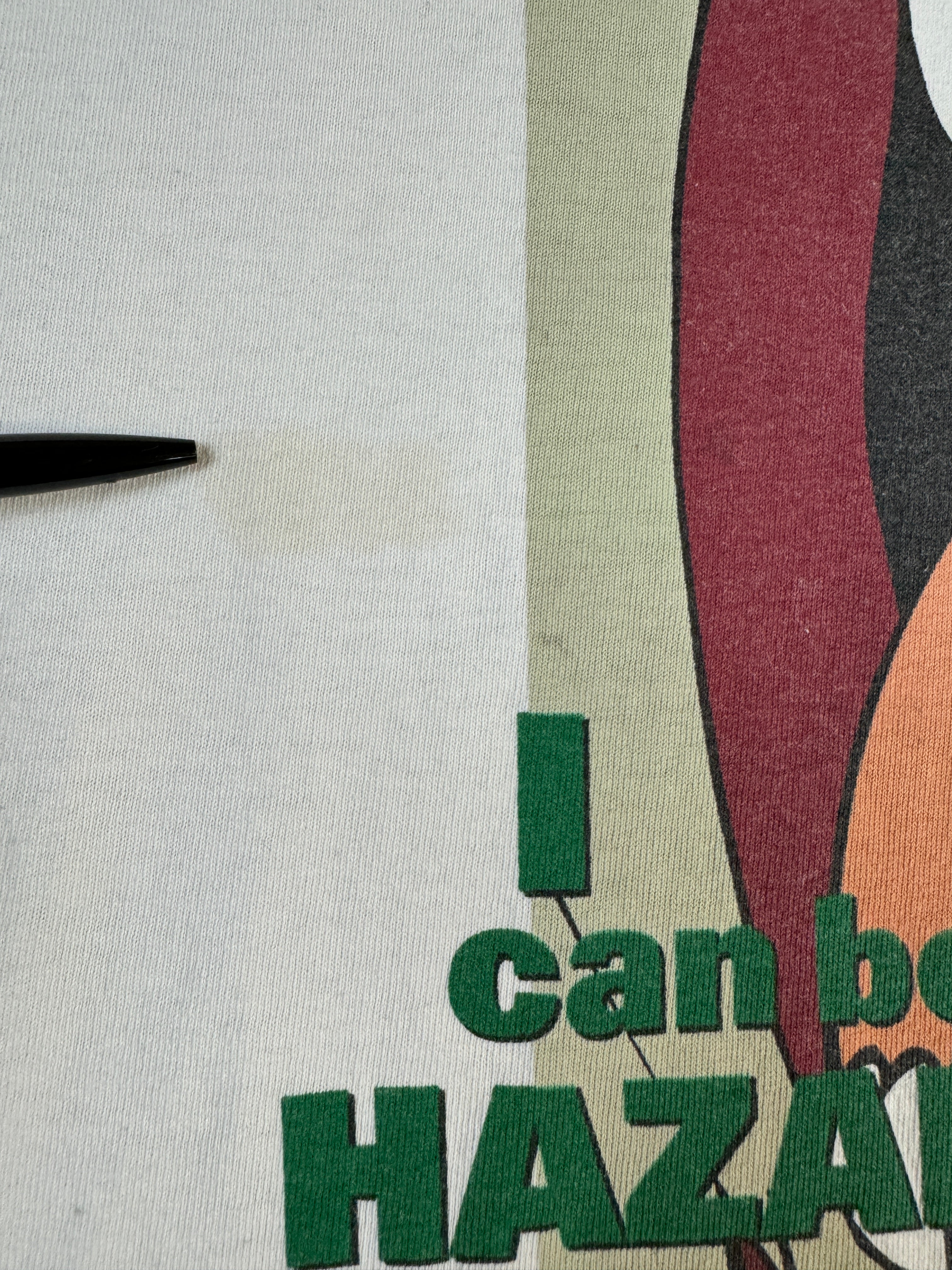 Vintage Warner Bros. Shirt 90s Taz "I can be HAZARDOUS to your health!" Stained Single Stitch Made In USA Weiß L