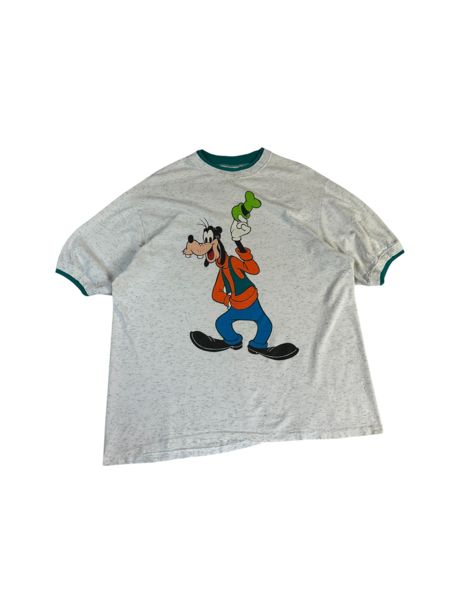 Vintage Disney Designs Double Layer Shirt 90s Goofy Single Stitch Made In USA Grau One Size Fits All