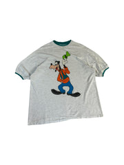 Vintage Disney Designs Double Layer Shirt 90s Goofy Single Stitch Made In USA Grau One Size Fits All