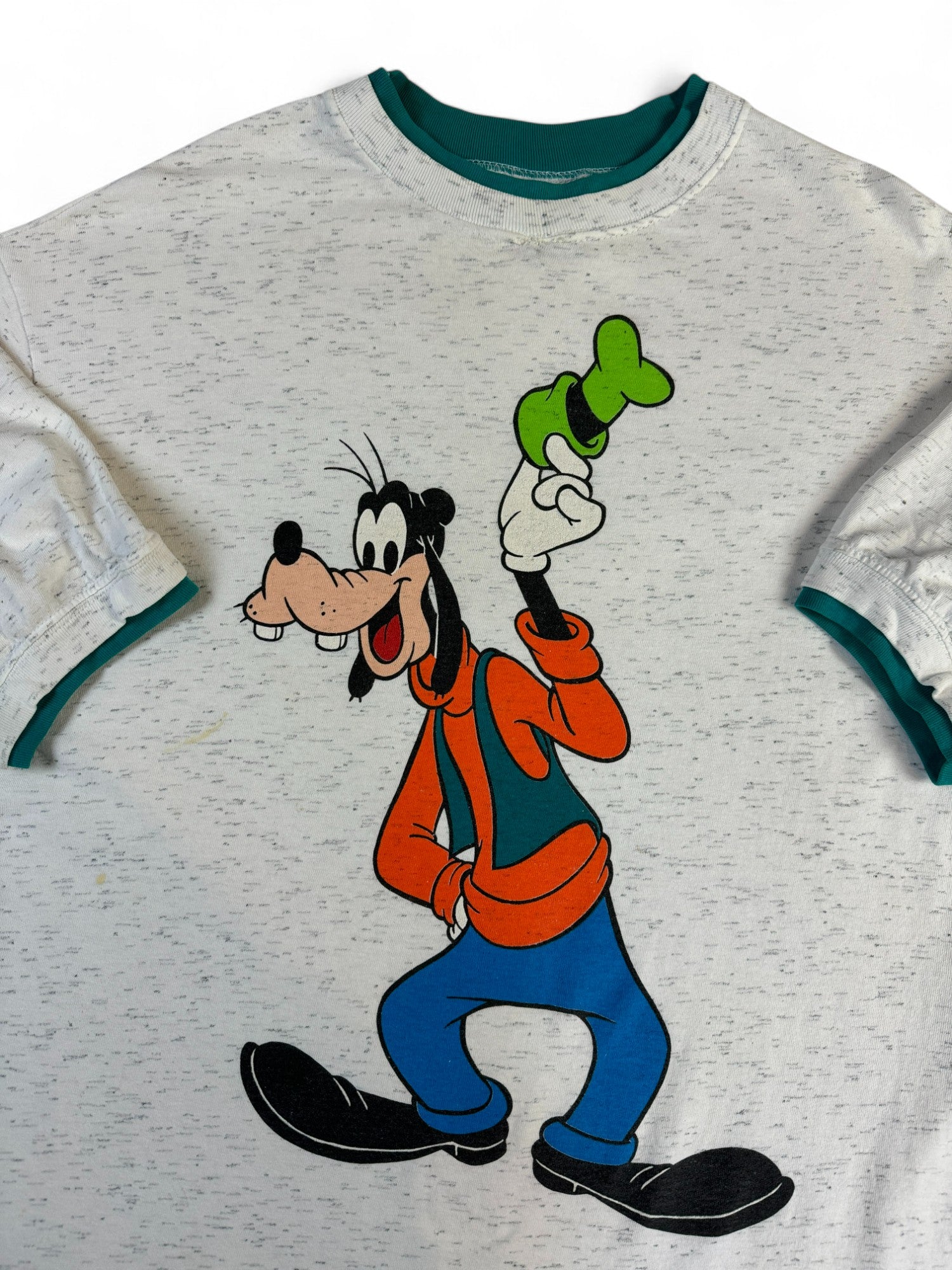 Vintage Disney Designs Double Layer Shirt 90s Goofy Single Stitch Made In USA Grau One Size Fits All