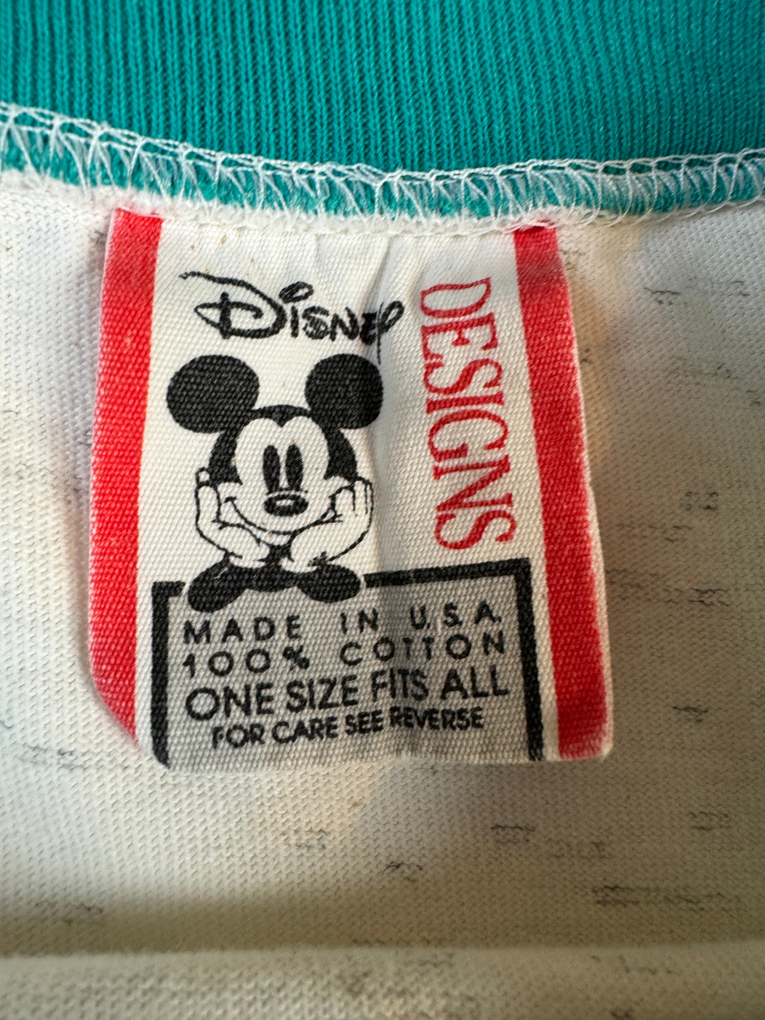 Vintage Disney Designs Double Layer Shirt 90s Goofy Single Stitch Made In USA Grau One Size Fits All