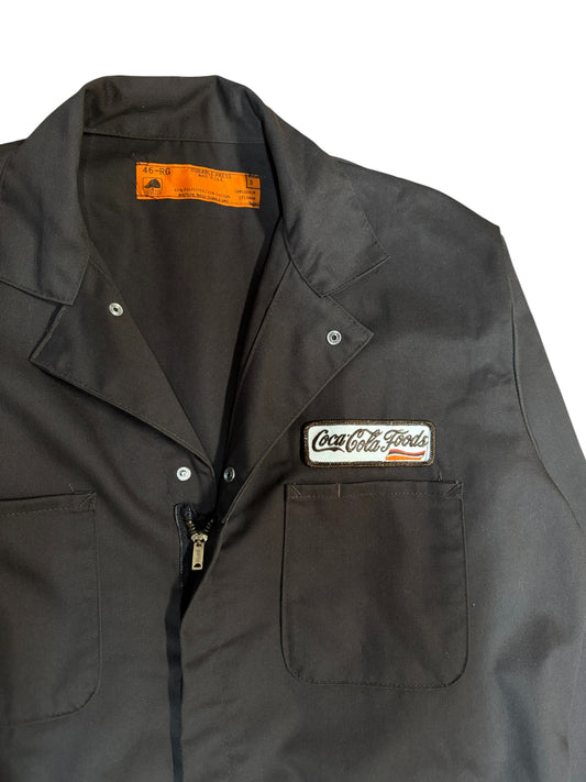 80s Red Kap Workwear Coverall Coca Cola Foods Scovill Zip Made In USA Braun 46-RG XL - RareRags