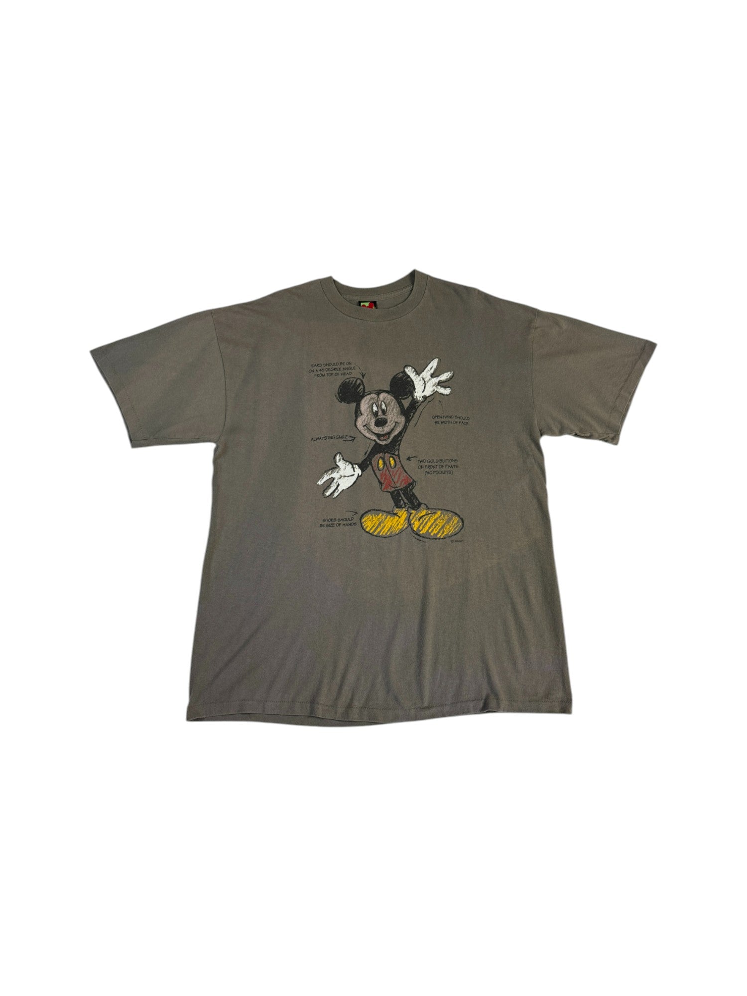 Vintage Mickey Unlimited Shirt 90s By Velva Sheen Single Stitch Made In USA Graugrün L-XL