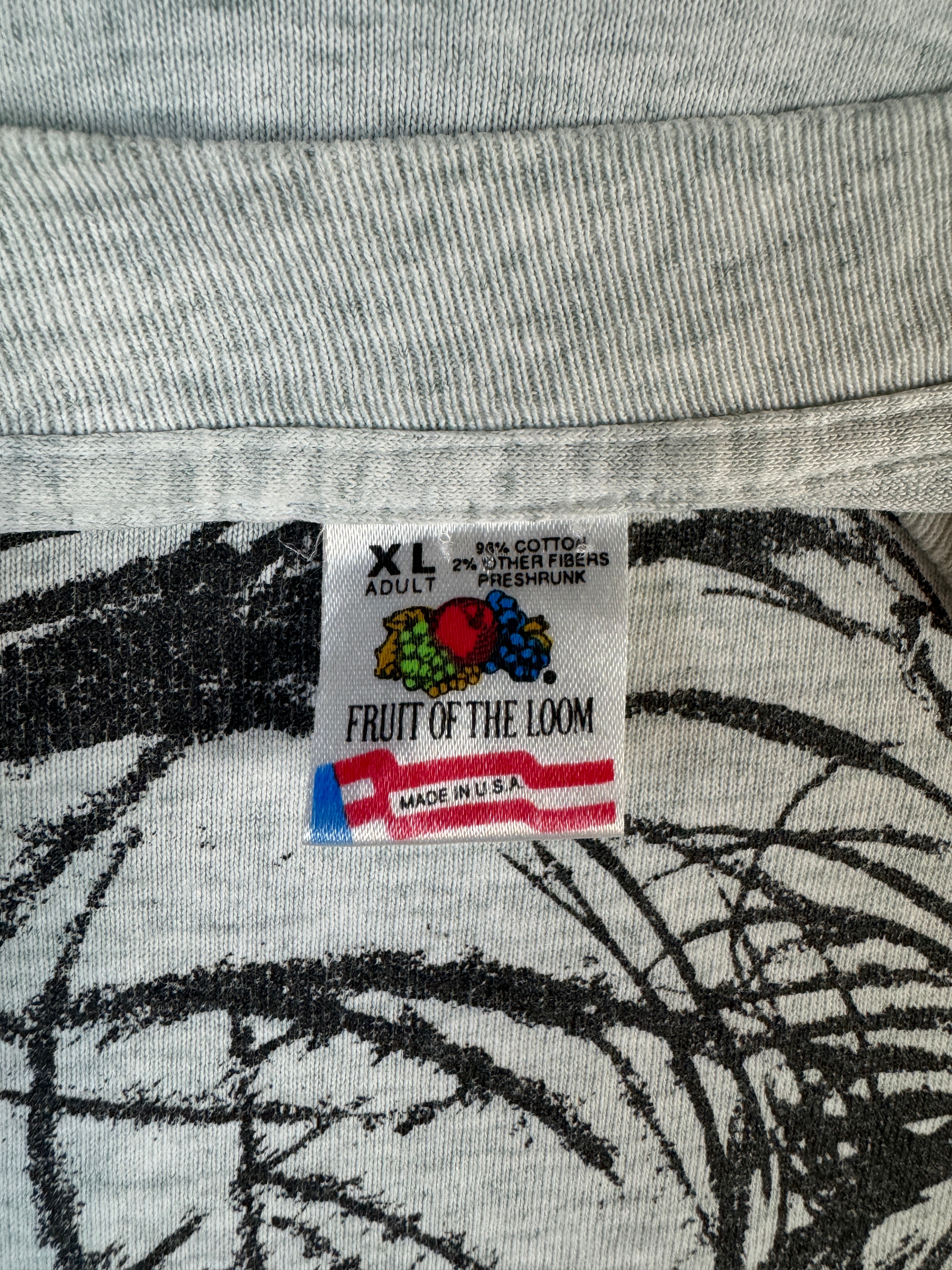 Vintage Fruit Of The Loom Shirt 90s "Die Schöne Und Das Biest" Disney Made In USA Single Stitch Grau XL