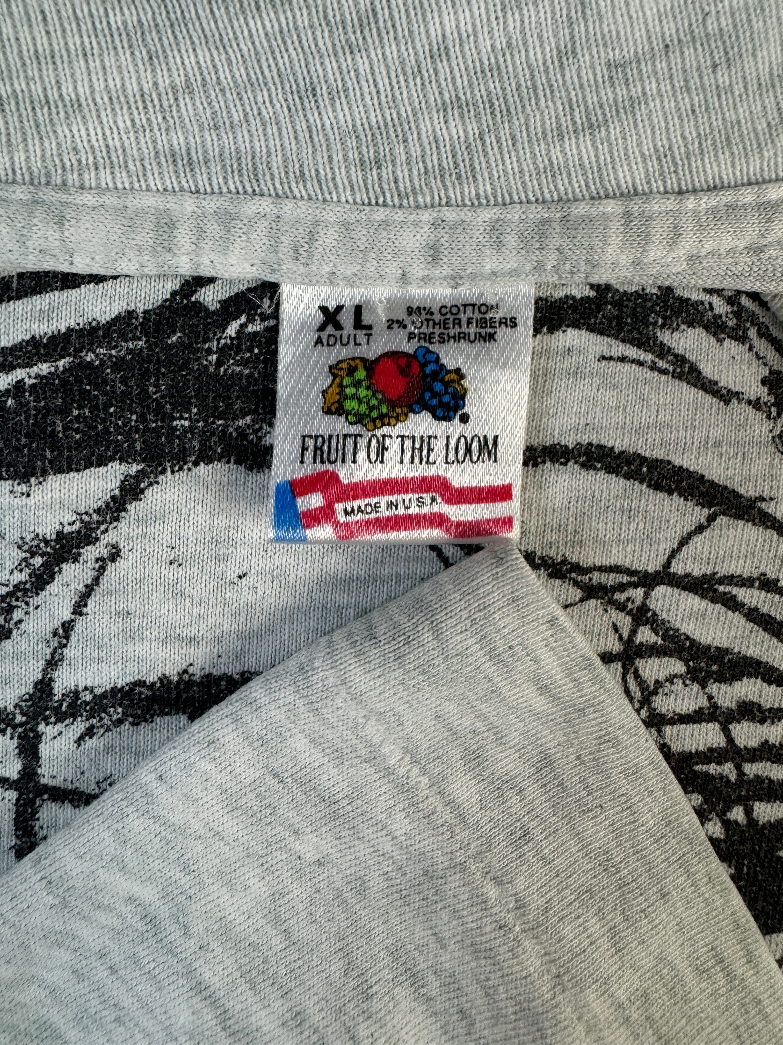 Vintage Fruit Of The Loom Shirt 90s "Die Schöne Und Das Biest" Disney Made In USA Single Stitch Grau XL