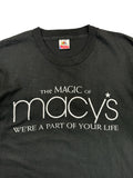 Vintage Fruit Of The Loom Promo Shirt 1992 "The magic of Macy's" Single Stitch Made In USA Schwarz XL