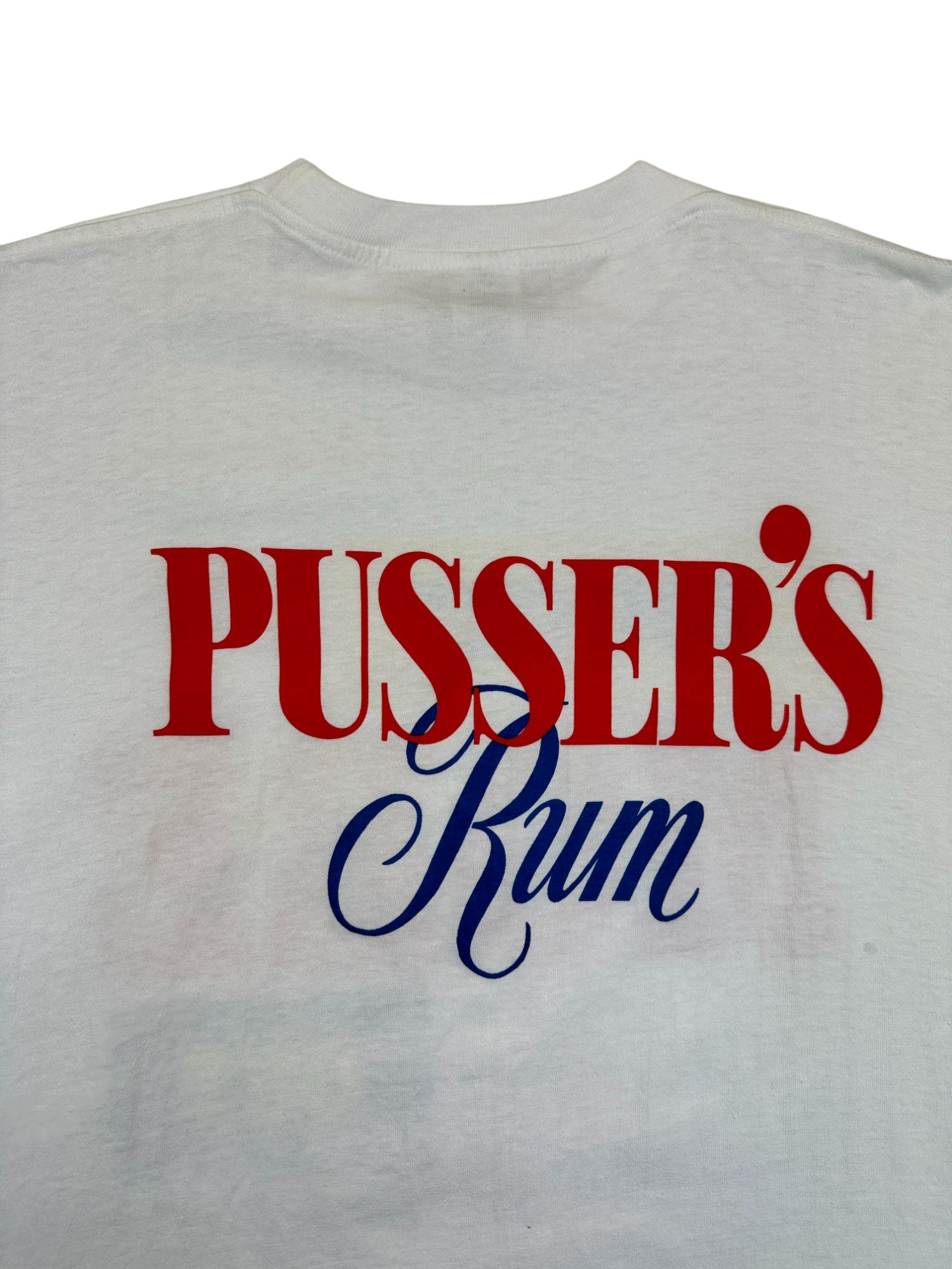 Vintage Promo Shirt 90s Pusser's Rum “YOU GET MORE OUT” Single Stitch Weiß L