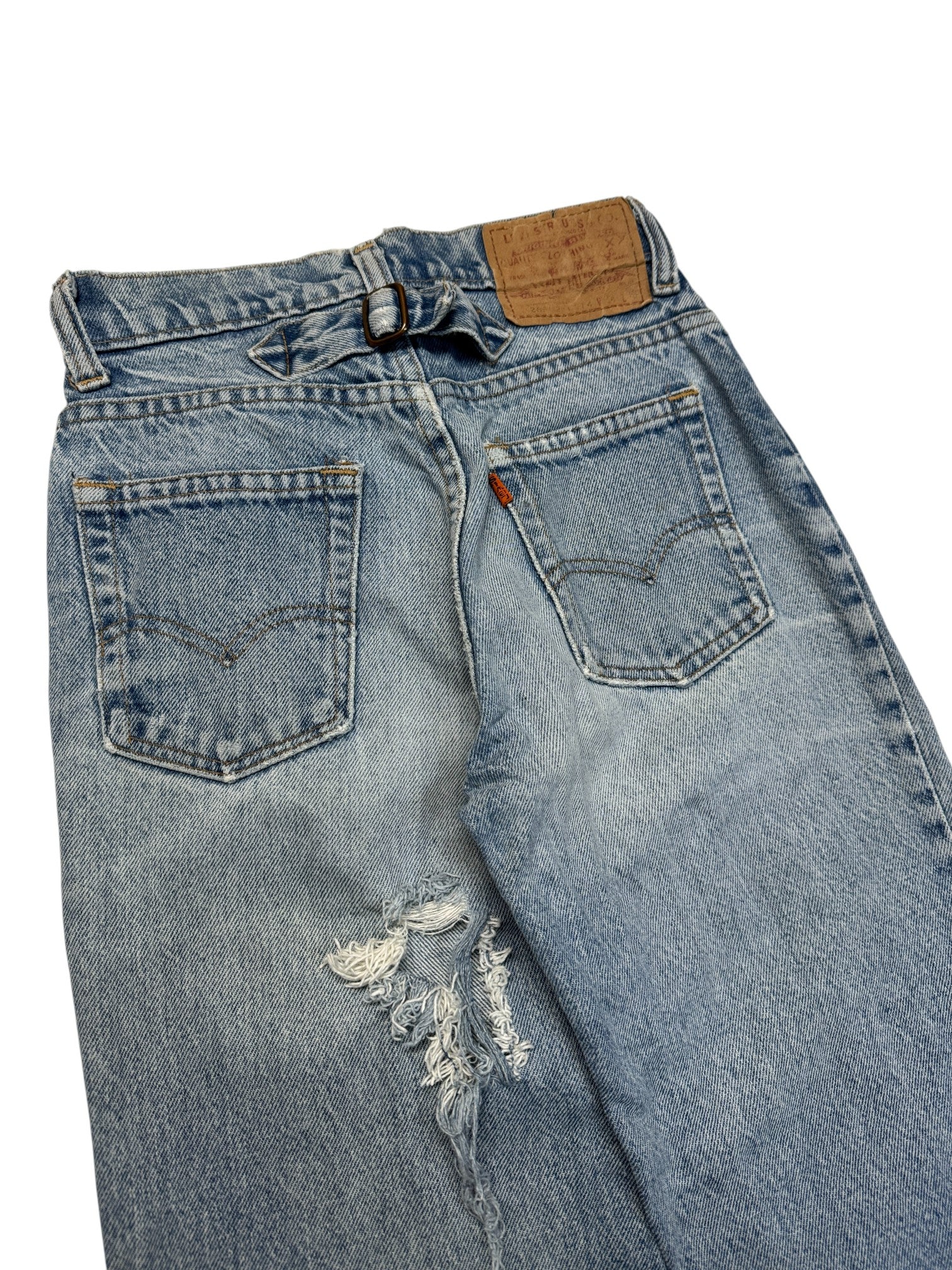 70s Levis Damen Jeans Buckle Back 16 Made In USA Blau 5 XS-S - RareRags