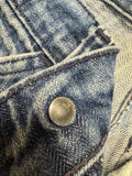 80s Levis Pinstripe Jeans White Tab Made In Belgium Blau S-M - RareRags
