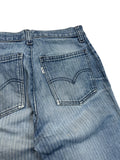80s Levis Pinstripe Jeans White Tab Made In Belgium Blau S-M - RareRags
