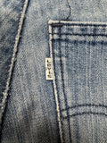 80s Levis Pinstripe Jeans White Tab Made In Belgium Blau S-M - RareRags