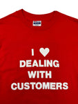 Vintage Hanes Shirt 90s Ford Credit "I <3 dealing with customers" Single Stitch Rot XL