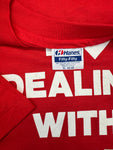 Vintage Hanes Shirt 90s Ford Credit "I <3 dealing with customers" Single Stitch Rot XL