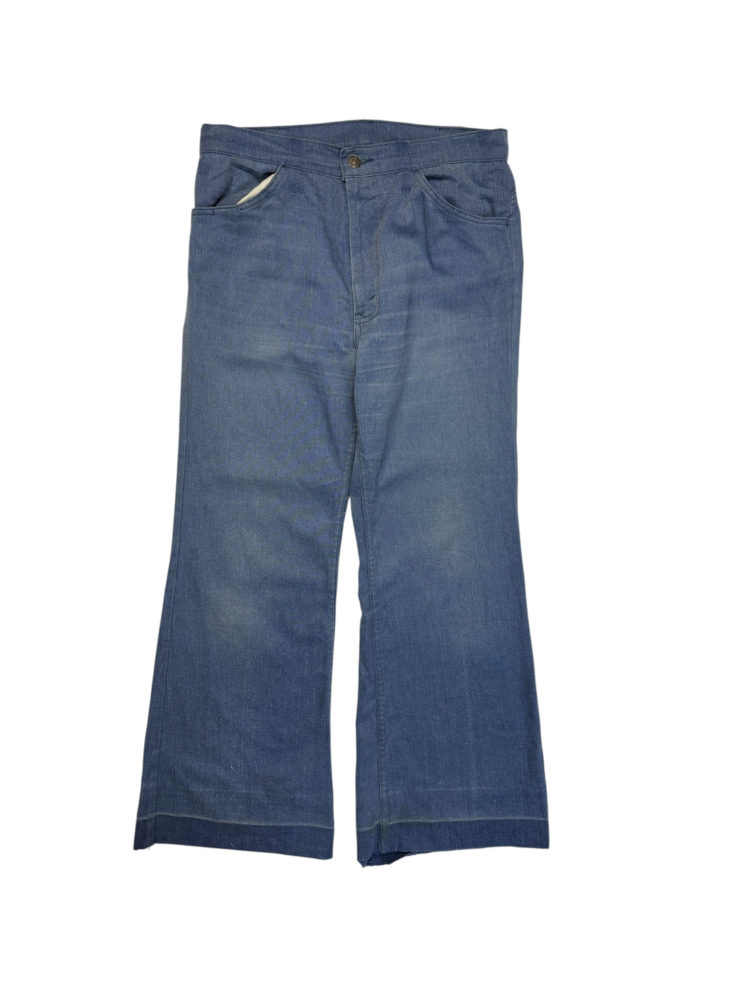 80s Levis Faux Denim Hose Flared White Tab 266 Blau M-L - RareRags