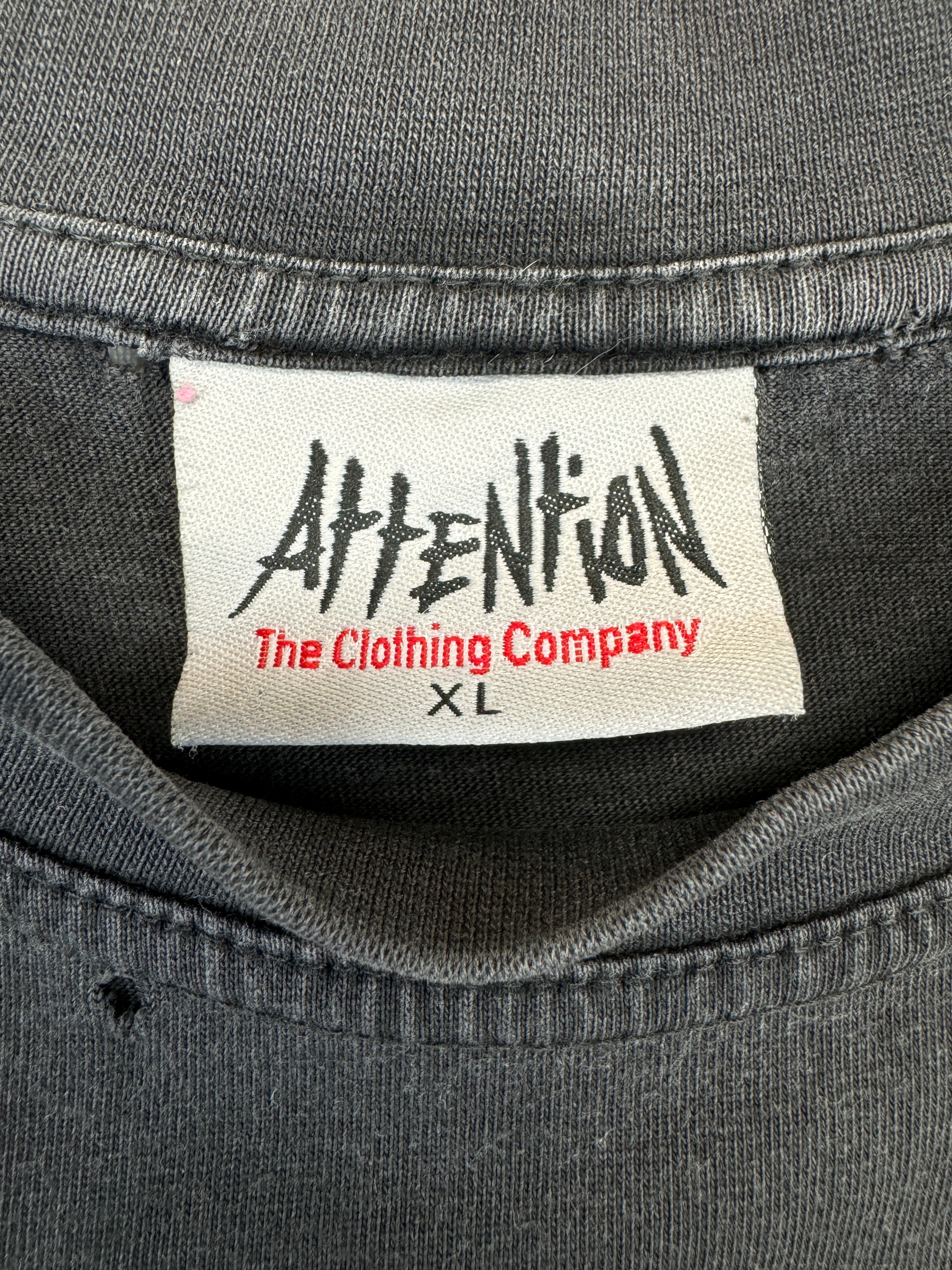 Vintage Attention Promo Shirt 90s Freixenet Ausgewaschen Schwarz XL