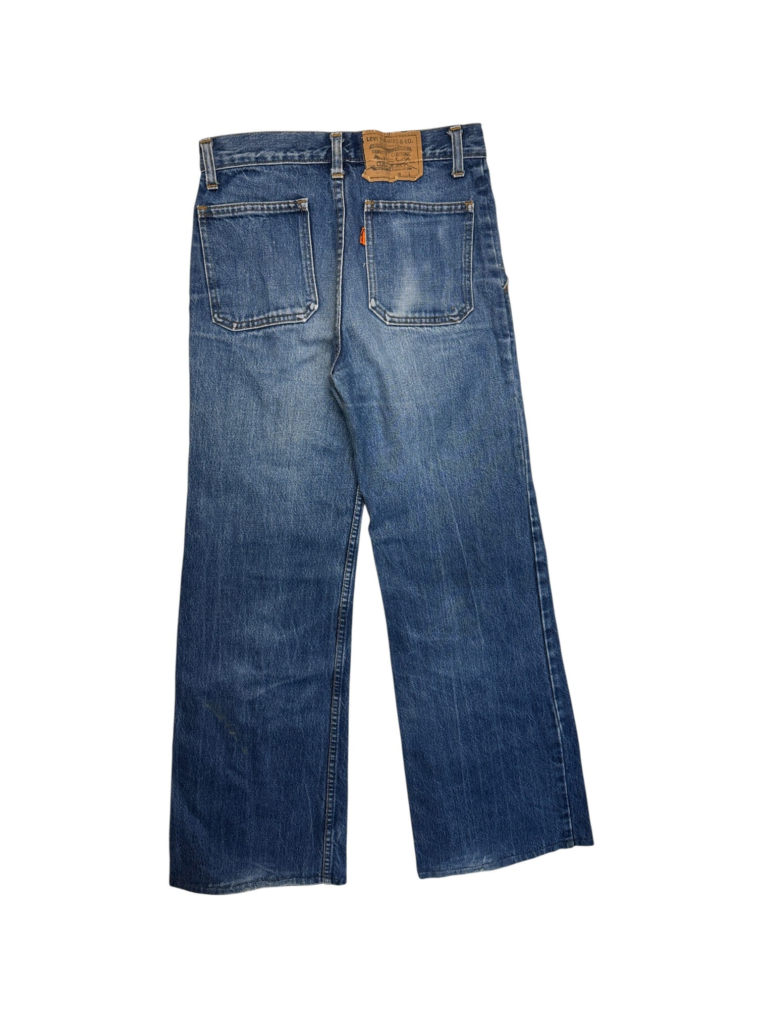 80s Levis Jeans Wide Leg Orange Tab Blau W30 L34 - RareRags