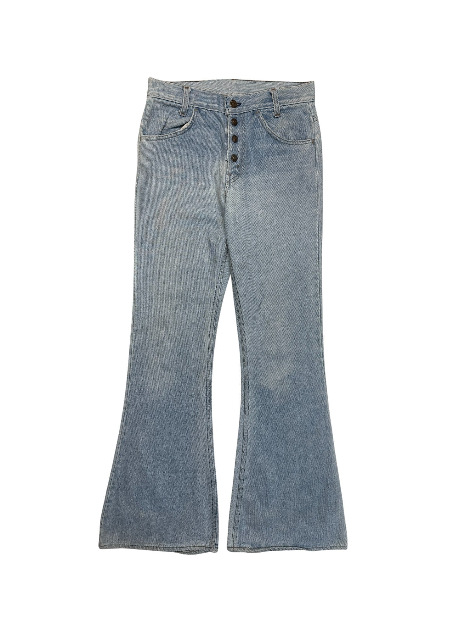 80s Levis Flared Jeans Orange Tab Hellblau S-M - RareRags