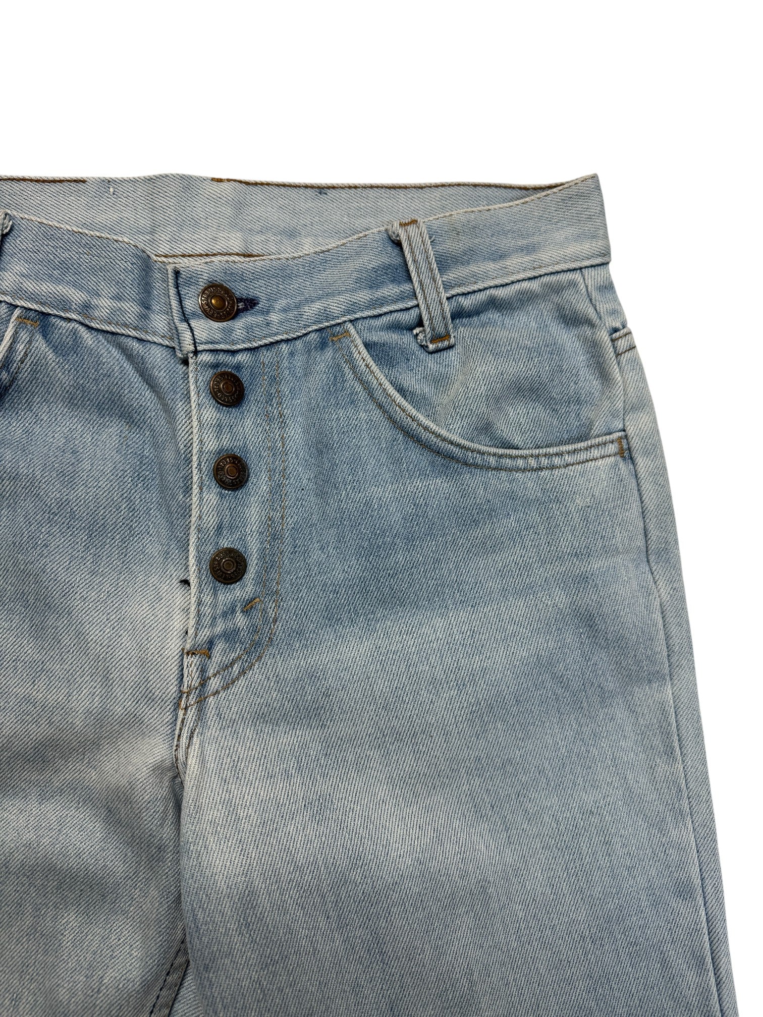 80s Levis Flared Jeans Orange Tab Hellblau S-M - RareRags