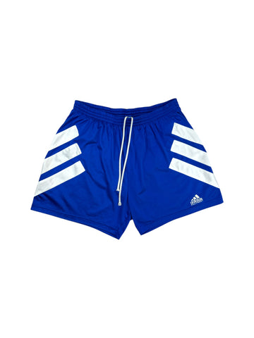 Vintage Adidas Equipment Shorts 90s Glanz Blau Weiß 9/XL
