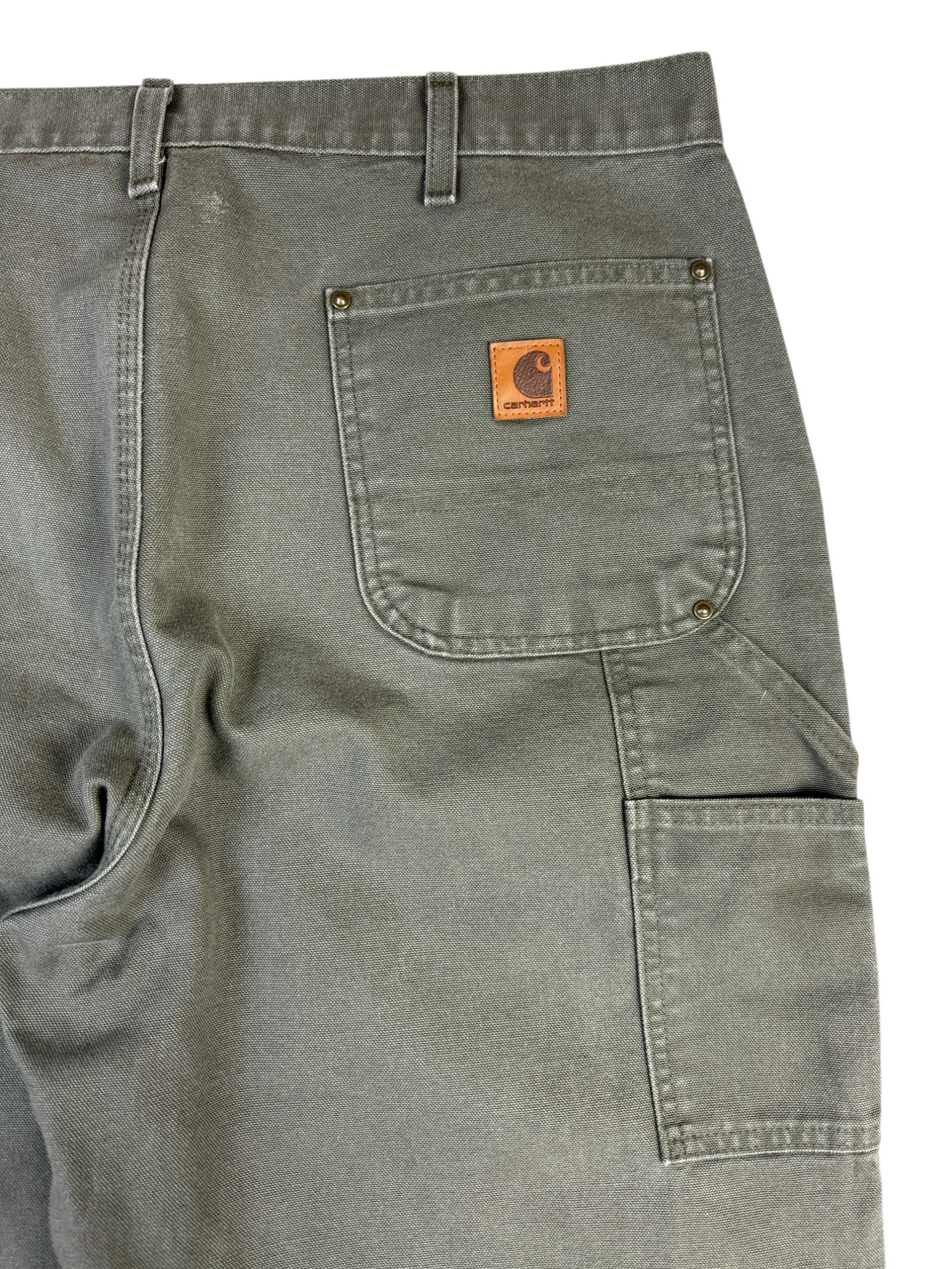 Vintage Carhartt Double Knee Workpants 90s Olive 38x34 - RareRags