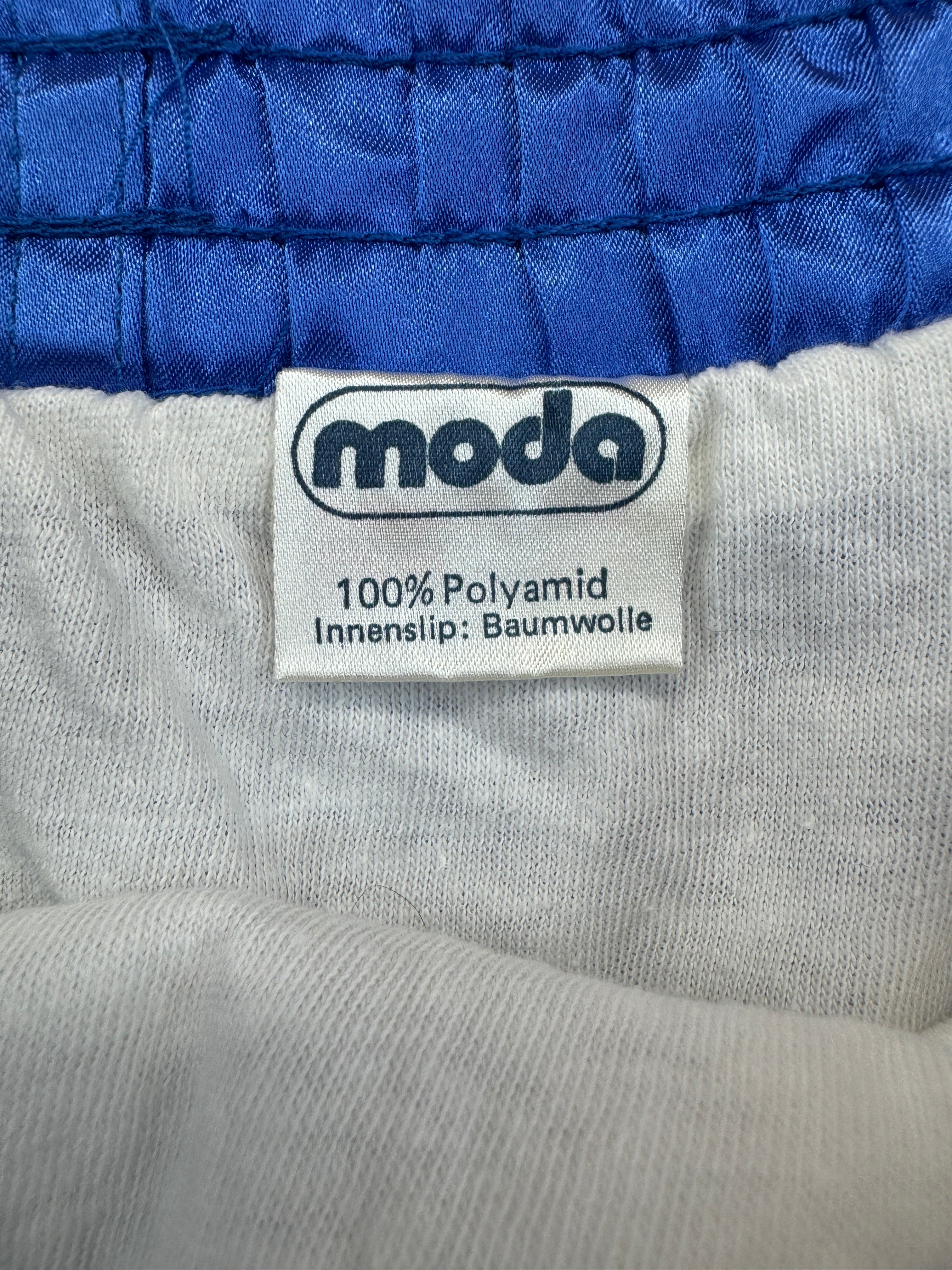 Vintage Moda Shorts 80s Glanz Sprinter Blau S-M