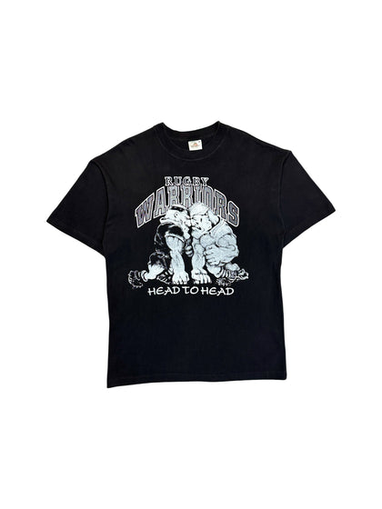 90s Promodoro Shirt "Rugby Warriors Head To Head" Schwarz XL - RareRags