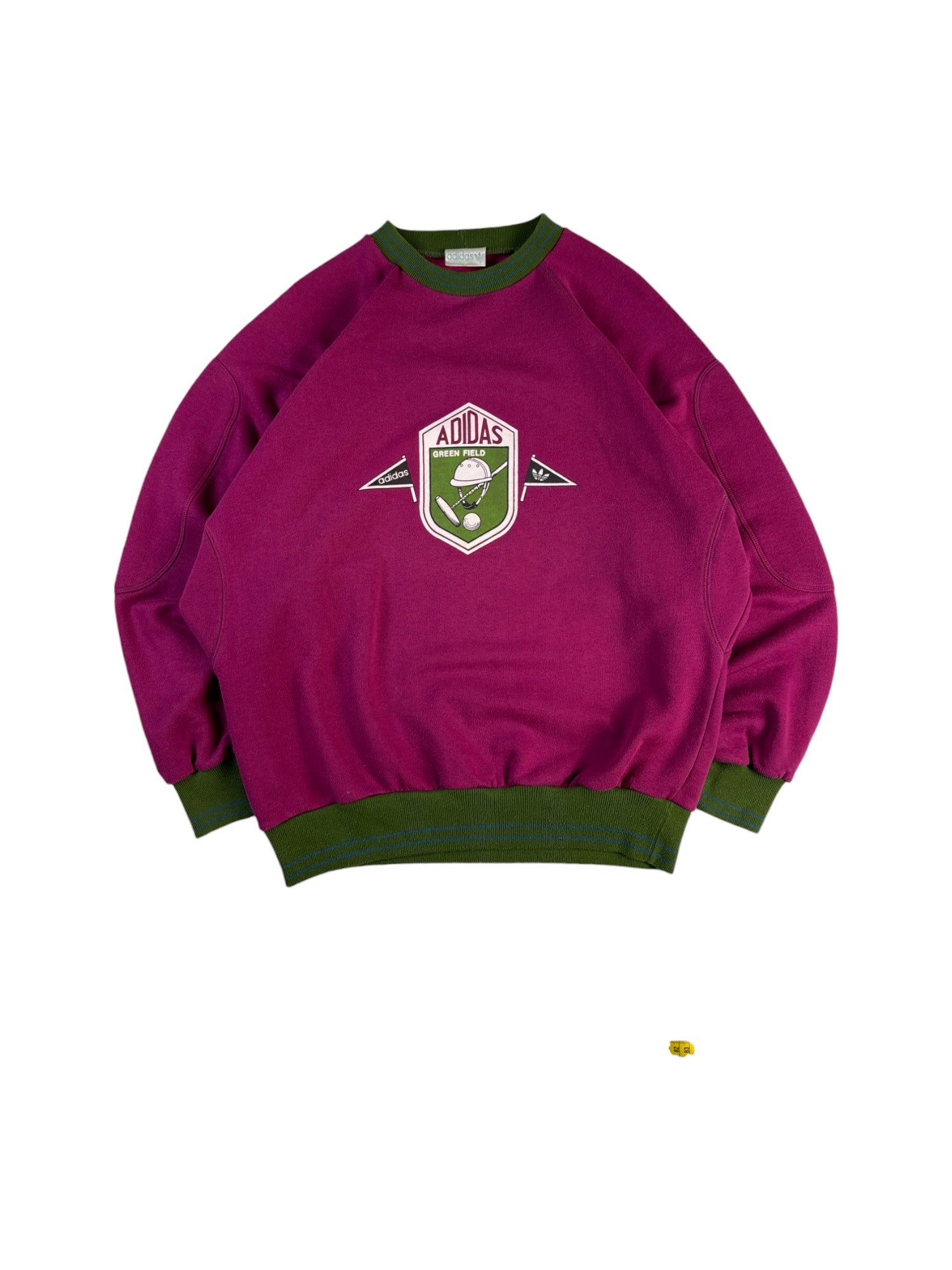 Vintage Adidas Sweater 90s "Polo- Green Field" Rosa Grün (4) M-L