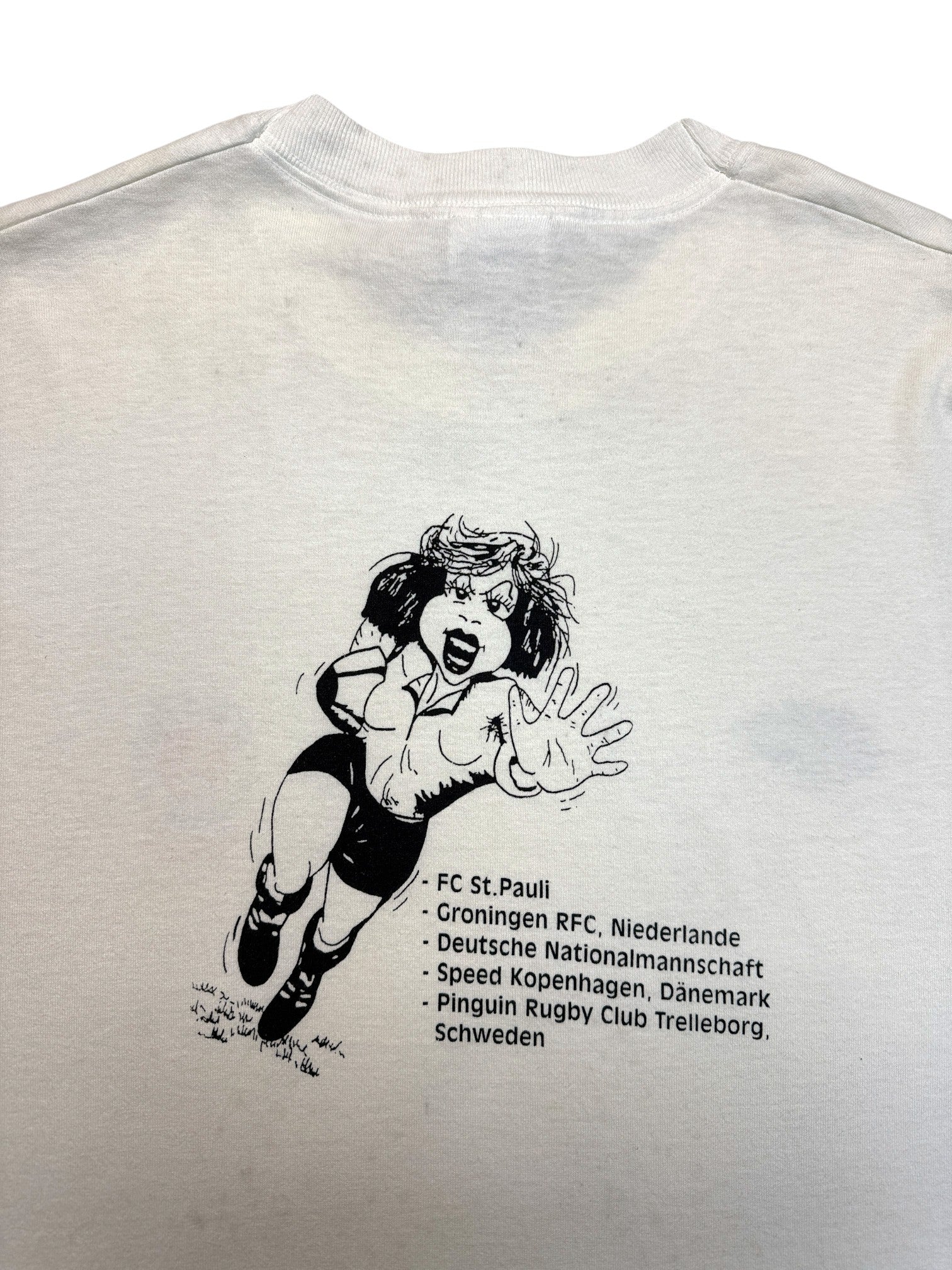 90s Screen Stars Shirt International Rugby Cup FC St. Pauli Weiß L - RareRags